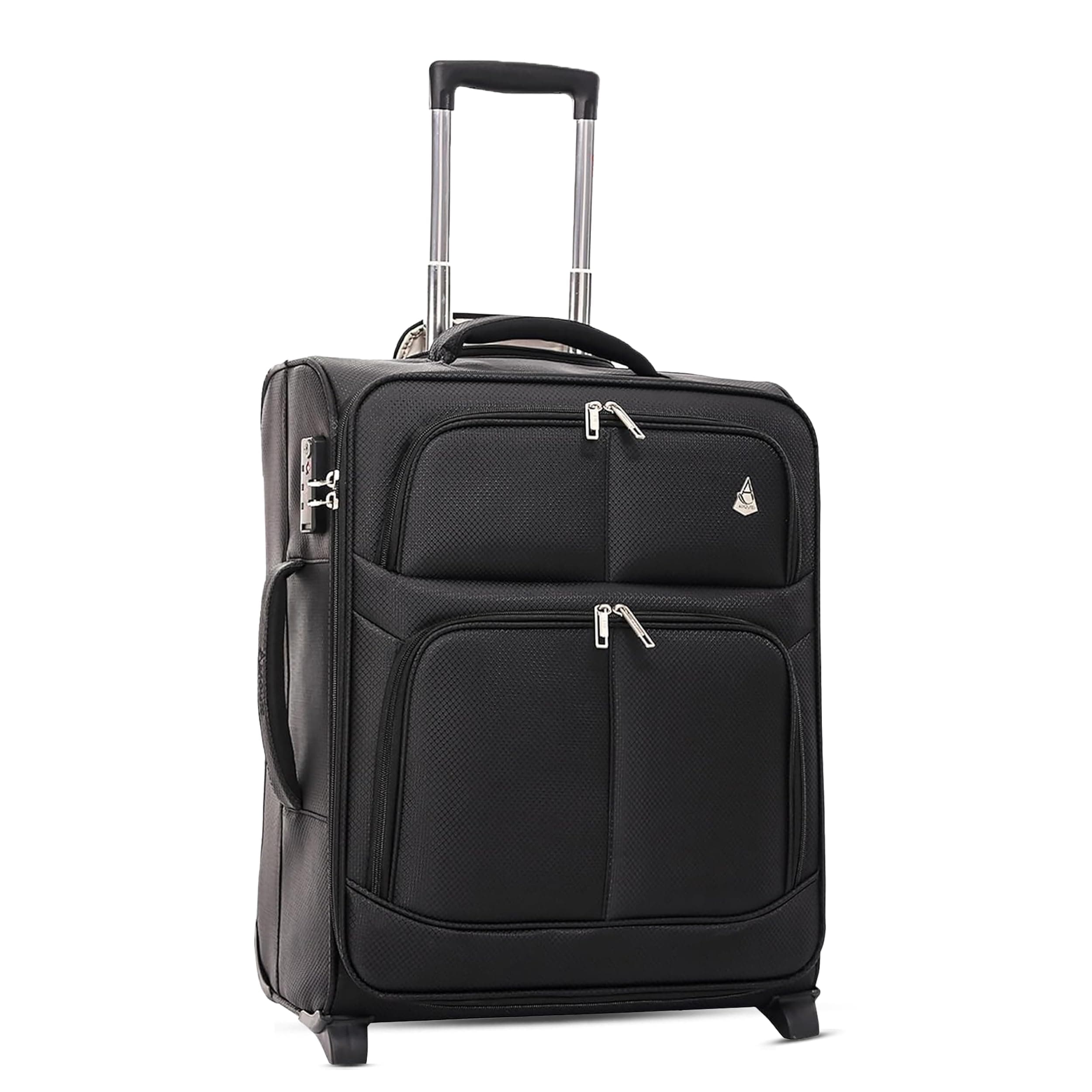 55x40x20 Expandable 42L Suitcase Carry-On Cabin Luggage Trolley + 40x20x25 Ryanair Cabin Travel Bag Set