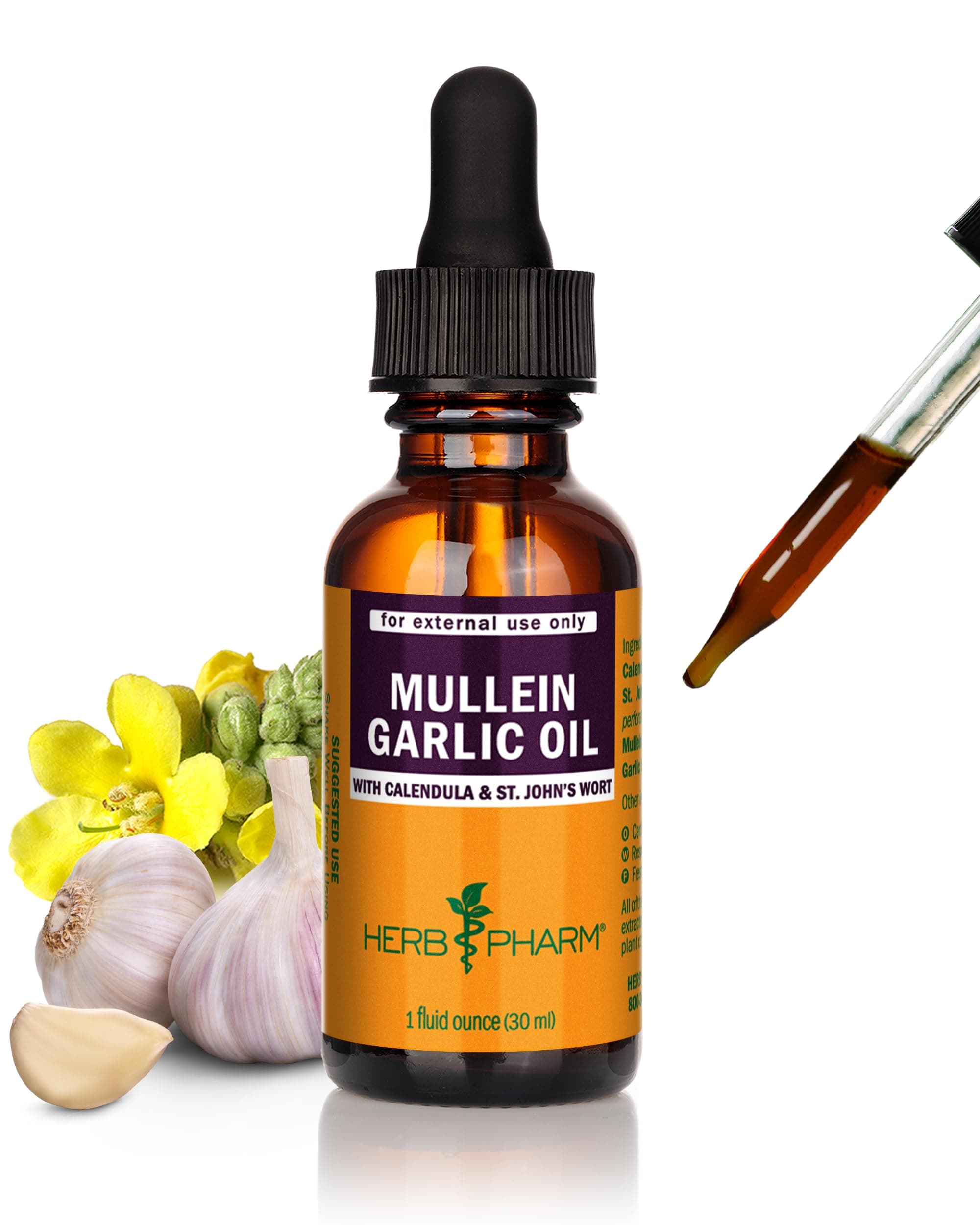 Mullein Garlic Herbal Oil - 1 Ounce