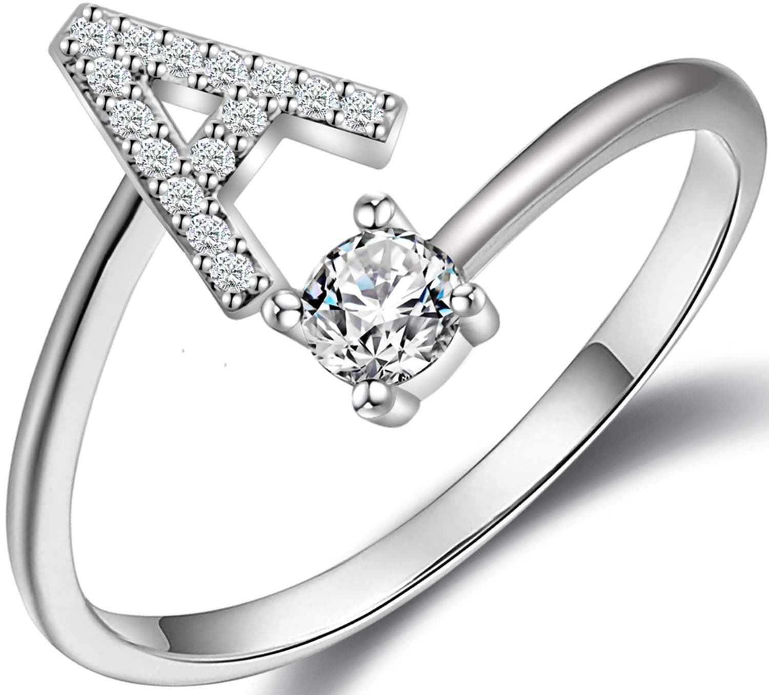 Gold Silver initial Rings for Girls Women Dainty Gold Plated Adjustable Letter Rings for Teen Girls Stackable Alphabet Rings Birthday Gift for Girls Over 12 Years Old