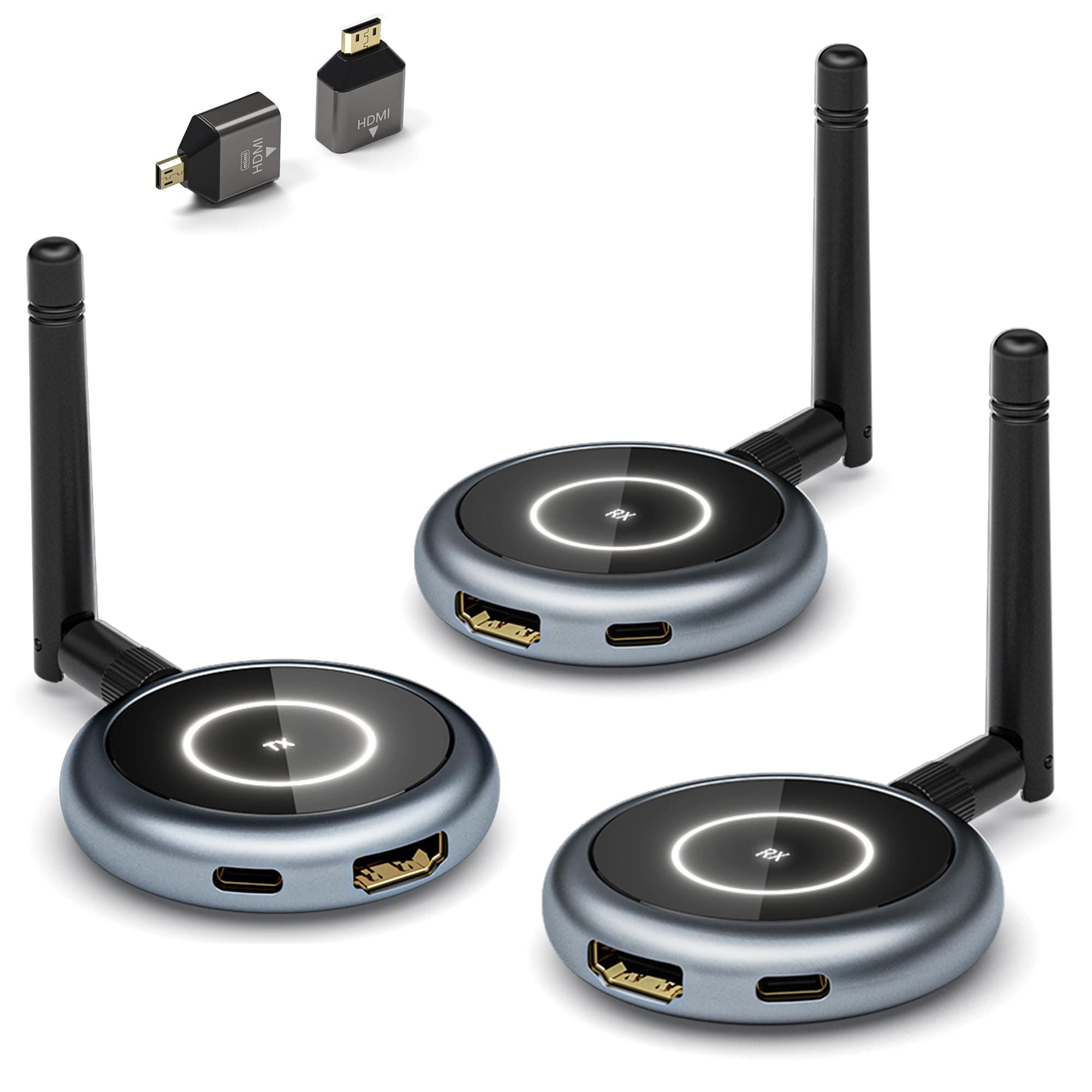 Wireless HDMI, AIMIBO HDMI Wireless Transmitter and 2 Receivers 5.8G - Wirelessly Transfer Video via HDMI Radio Transmission up to 50 m from Laptop, PC, TV Box, Camera to TV and Projector, 1080P