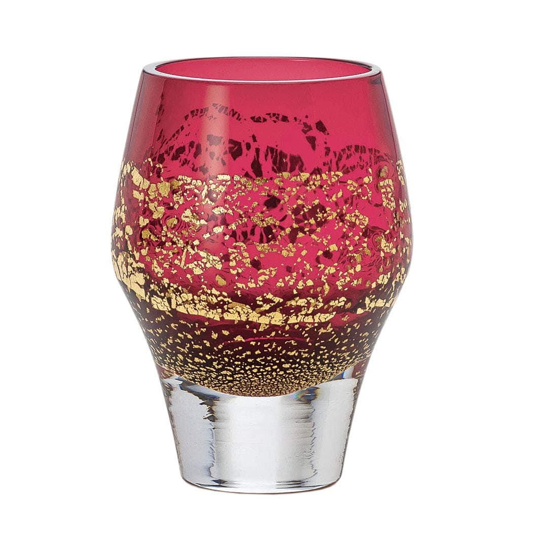 Japanese Edo-Kiriko (Cut Glass) Sake Cup 2.5fl oz (75ml) Crimson Glass