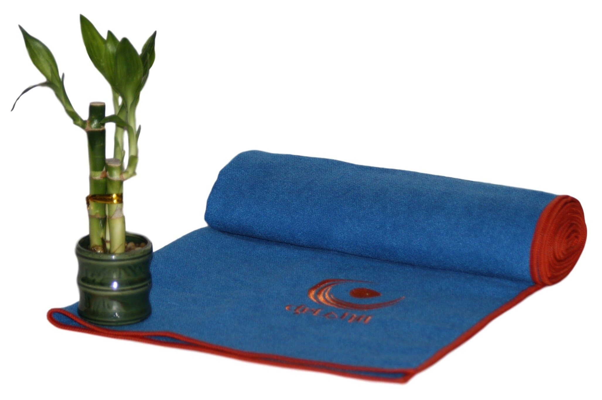 Drishti Warrior Yoga and Sport Towel (Blue) - Soft, Absorbent, Non-Slip Bikram / Hot Yoga Towel - Microfiber with Textured Weave