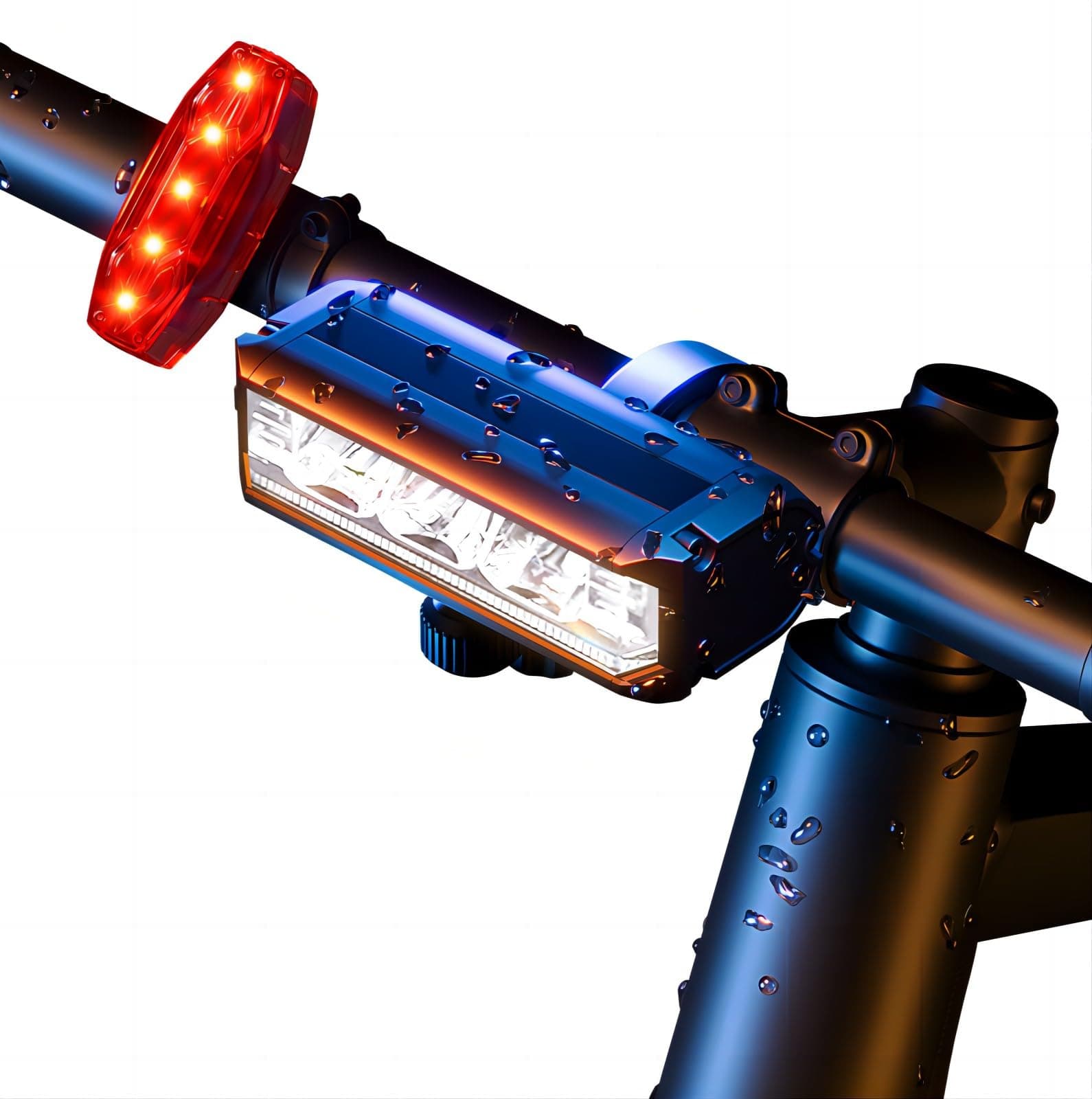 Bike Lights for Night Riding, 6 LED 4800mAh Super Bright Aluminum USB Rechargeable Bicycle Light Set, IPX5 Bike Headlight and Taillight, LED Front Rear Light Accessories for Adults Kids Road Mountain