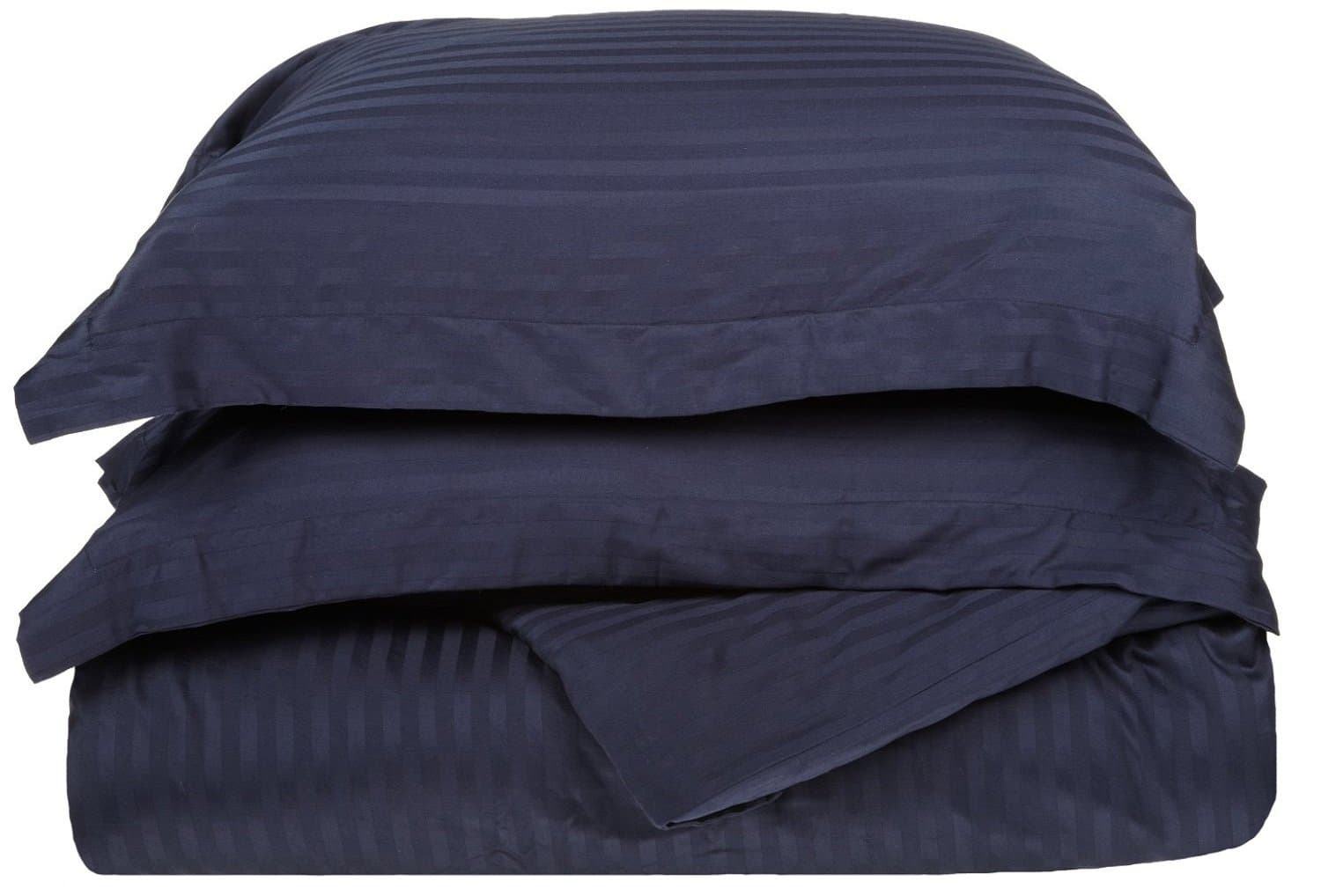 Simple Luxury Luxor Treasures 300 Thread Count Stripe Duvet Cover Set Size: Twin, Color: Navy Blue