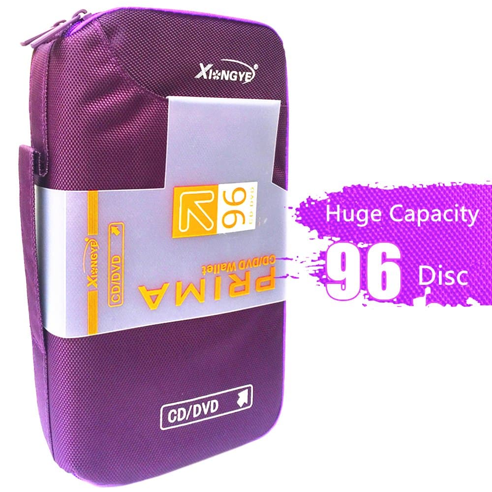 96 CD/DVD CD Case Binder Portable Huge Capacity Disc Container Purple