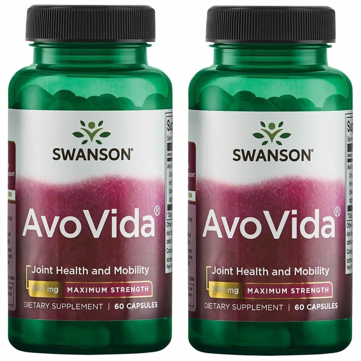 Swanson AvoVida - Cartilage & Joint Health Supplement to Support Mobility & Flexibility* - Contains Phytosterols from Avocado & Soy Extracts - Non-GMO - 60 Capsules (2 Pack)