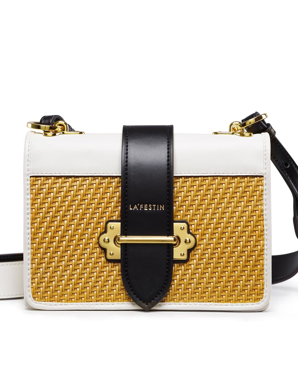 LA FESTIN Women's Cross Shoulder Bags Small Leather Woven Side Purses for Ladies