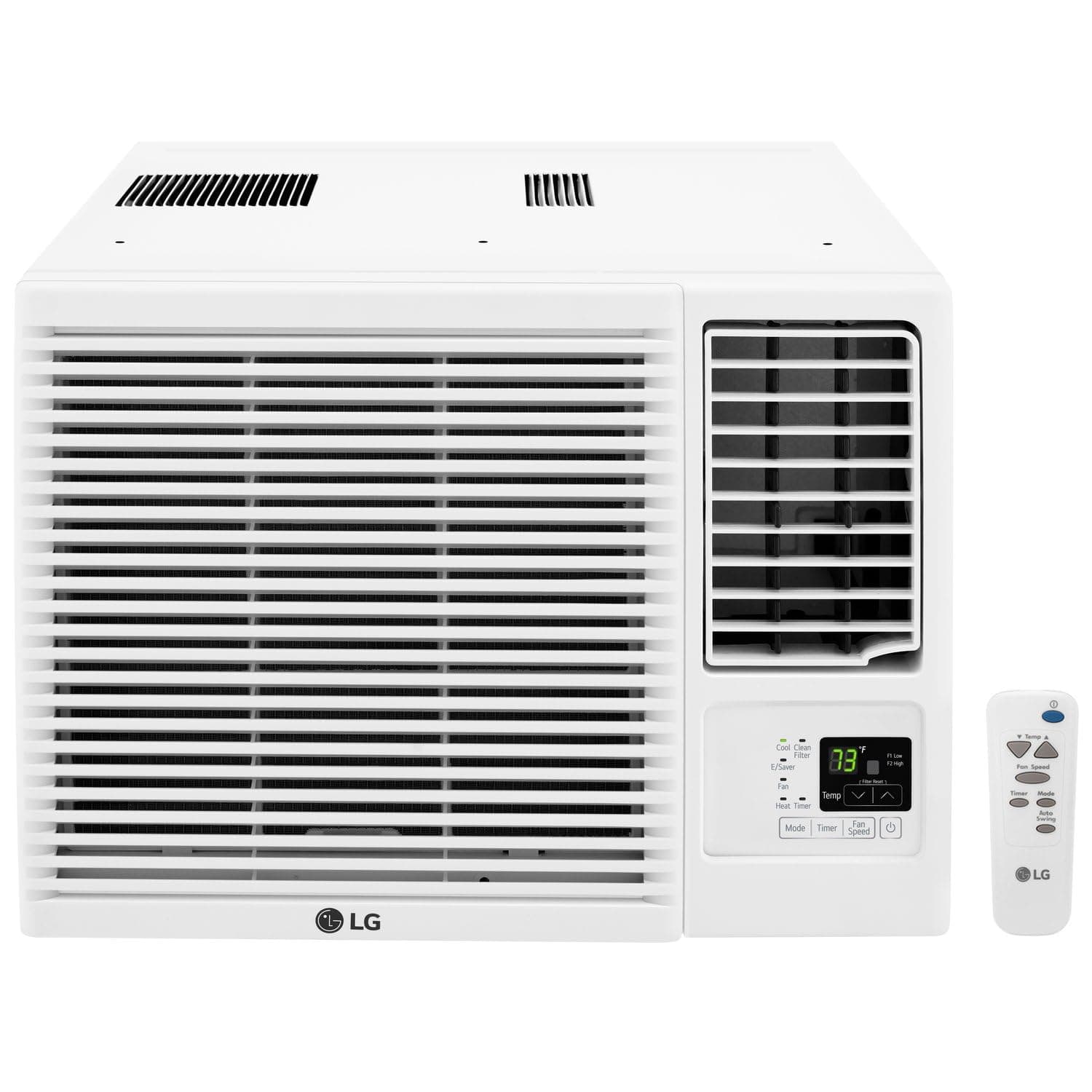 LG 18,000 BTU Window Air Conditioner with Heat, 230/208V, Cools 1,000 Sq.Ft. for Bedroom, Living Room, Basement, Apartment, with Remote, 2 Speeds, 24-Hour Timer, White
