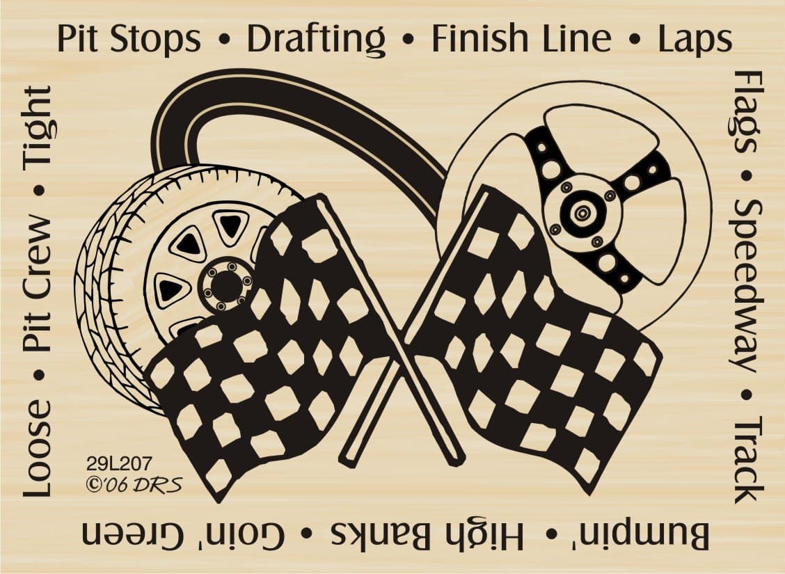 Racing Square Rubber Stamp By DRS Designs