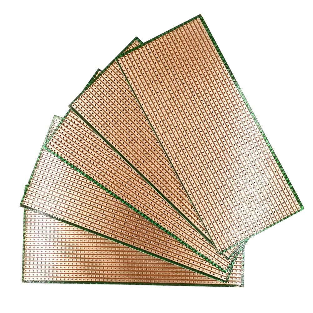 YUNGUI 6.5 X 14.5cm Veroboard Stripboard,5 Pieces DIY Weld Prototype Copper Strip Board Circuit Board for Soldering and Electronic Project Compatible with Arduino Kits