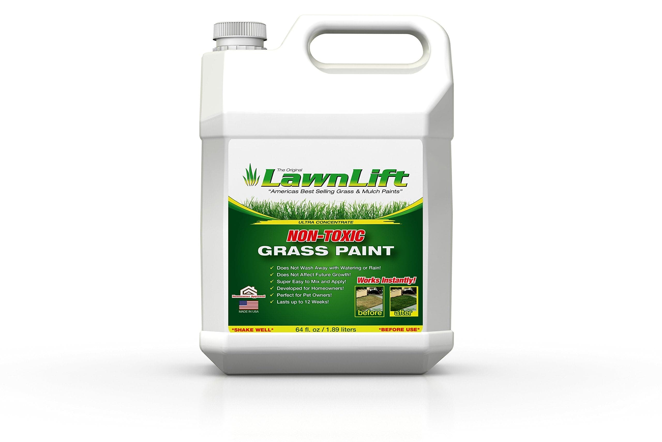 Lawnlift Grass and Mulch Paints Ultra Concentrated Grass Paint, 64 oz., Green