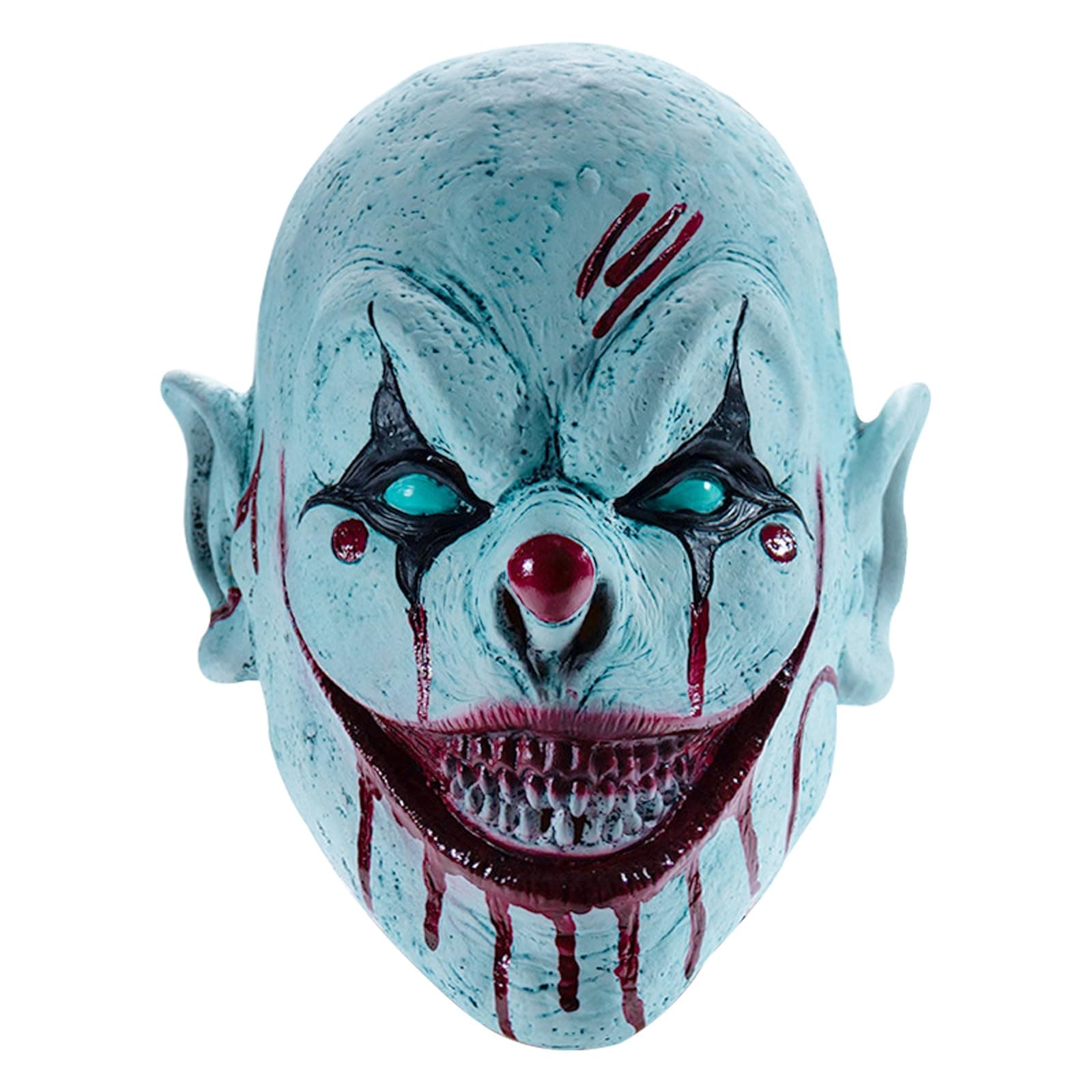 Horror Clown Mask Scary Evil Killer Halloween Cosplay Mask Creepy Demon Masquerade Party Accessories Full Head Latex
