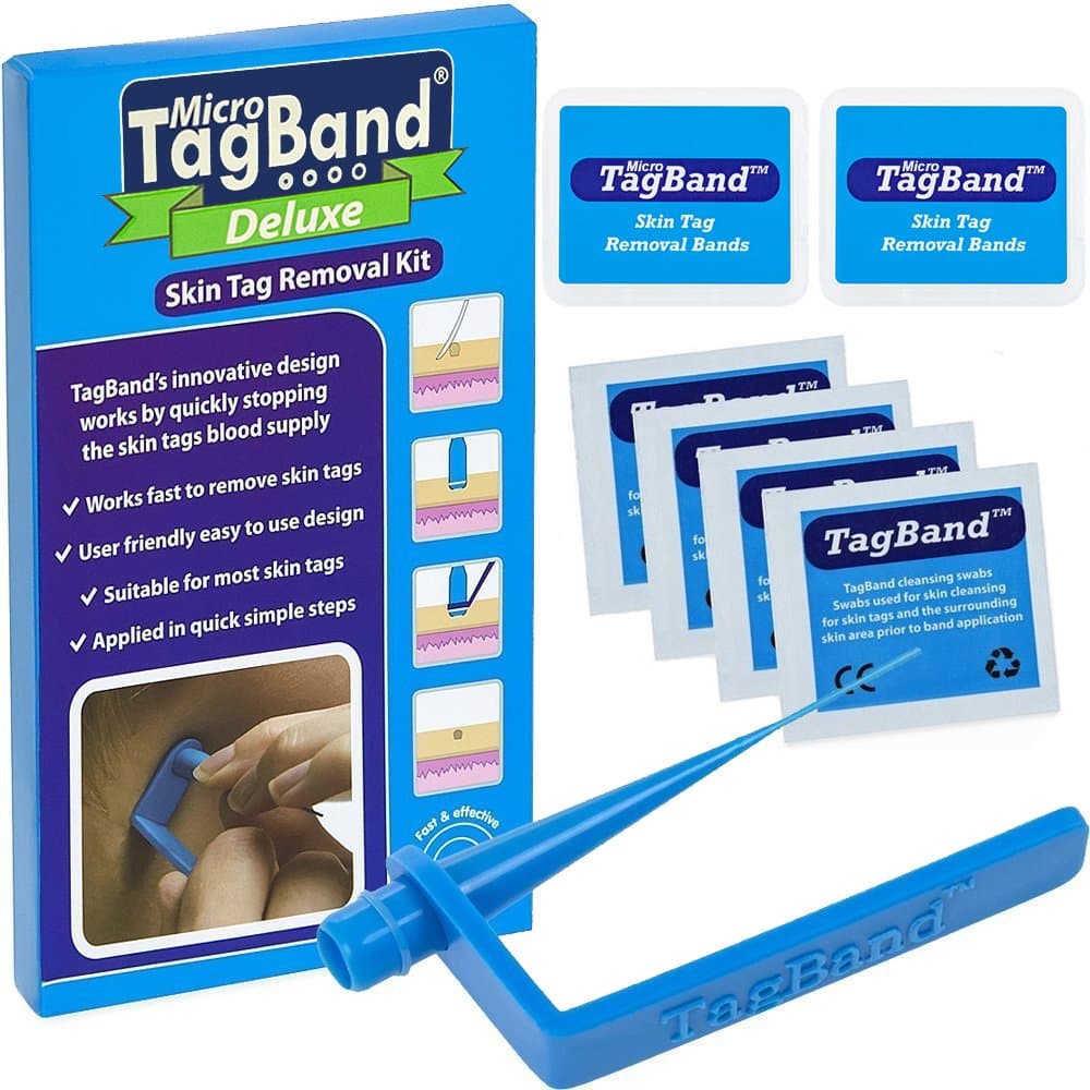 Original TagBand Micro Deluxe Skin Tag Remover Device for Small/Medium Skin Tags (includes 20x Bands & Cleansing Wipes)