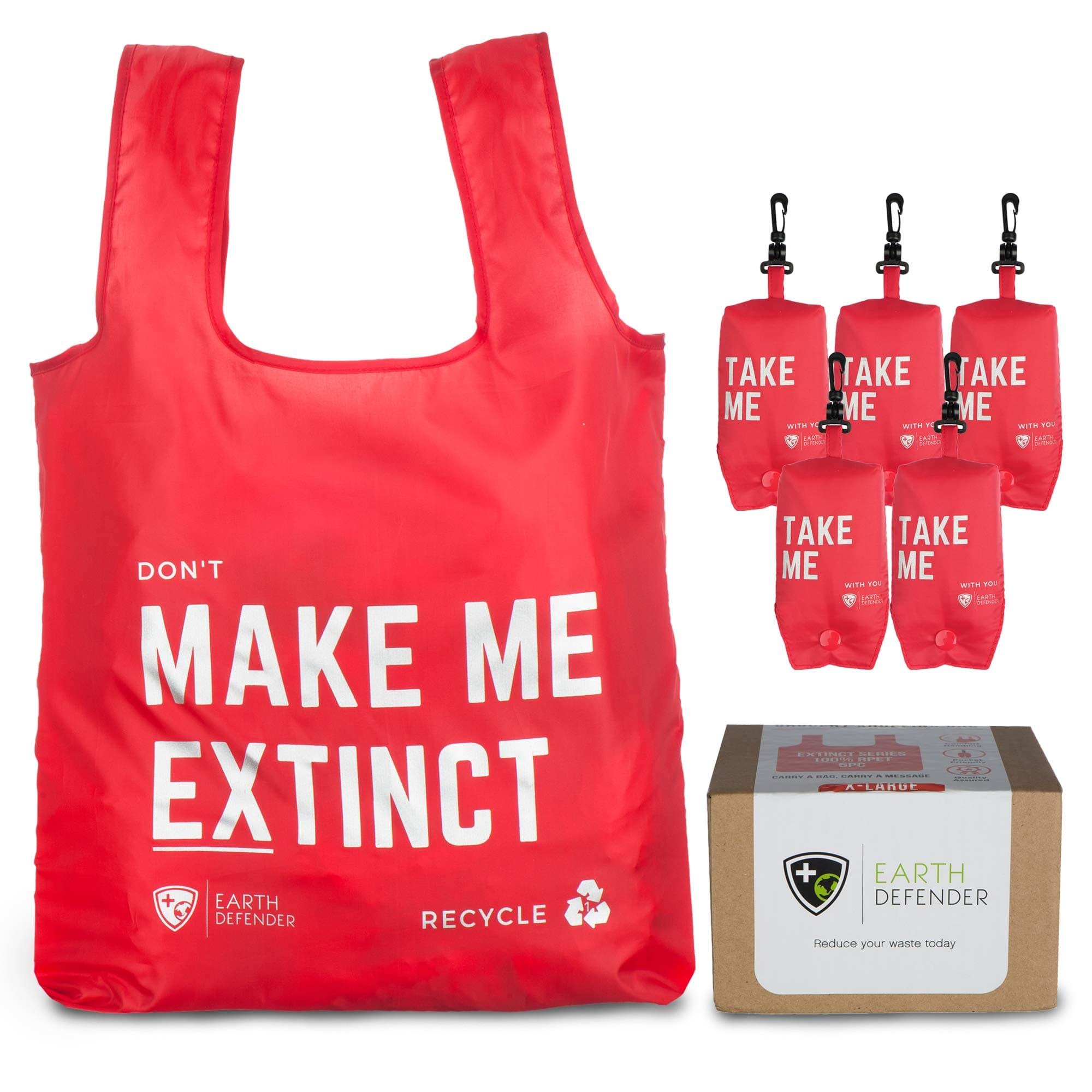 Extra Large Reusable Grocery Bags - Heavy-Duty Shopping Bags Recycled from 12 Plastic Bottles. Mini Pouches. Durable Canvas Eco Totes for Groceries. Washable, Foldable, Lightweight. Set of 5.