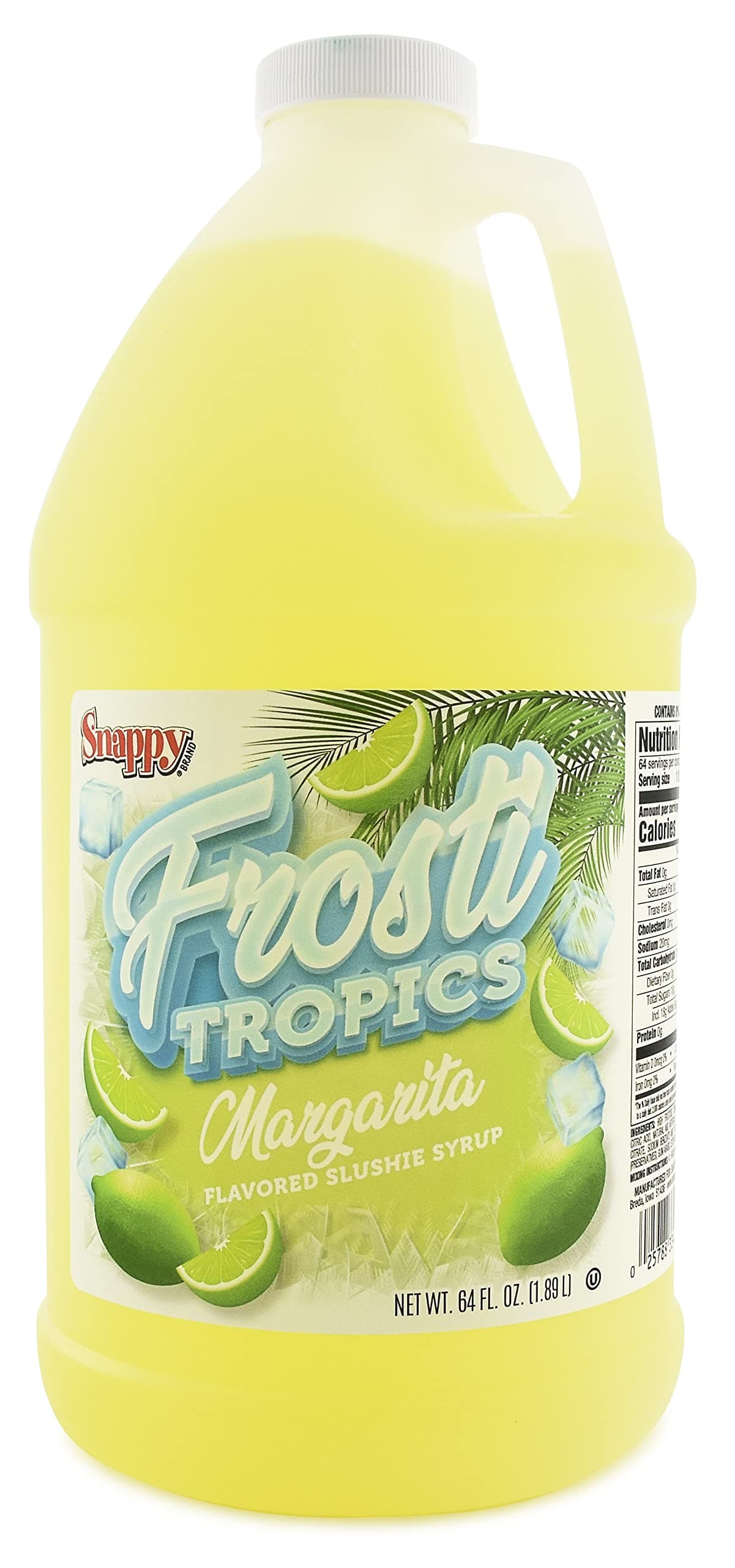 Snappy Frosti Tropics Margarita Slushie Mix, Slushie Syrups for Machine, Granita Slushy Syrup, Drink Mixers for Cocktails, Slushy Drink Mixes for Alcohol, 1/2 Gallon