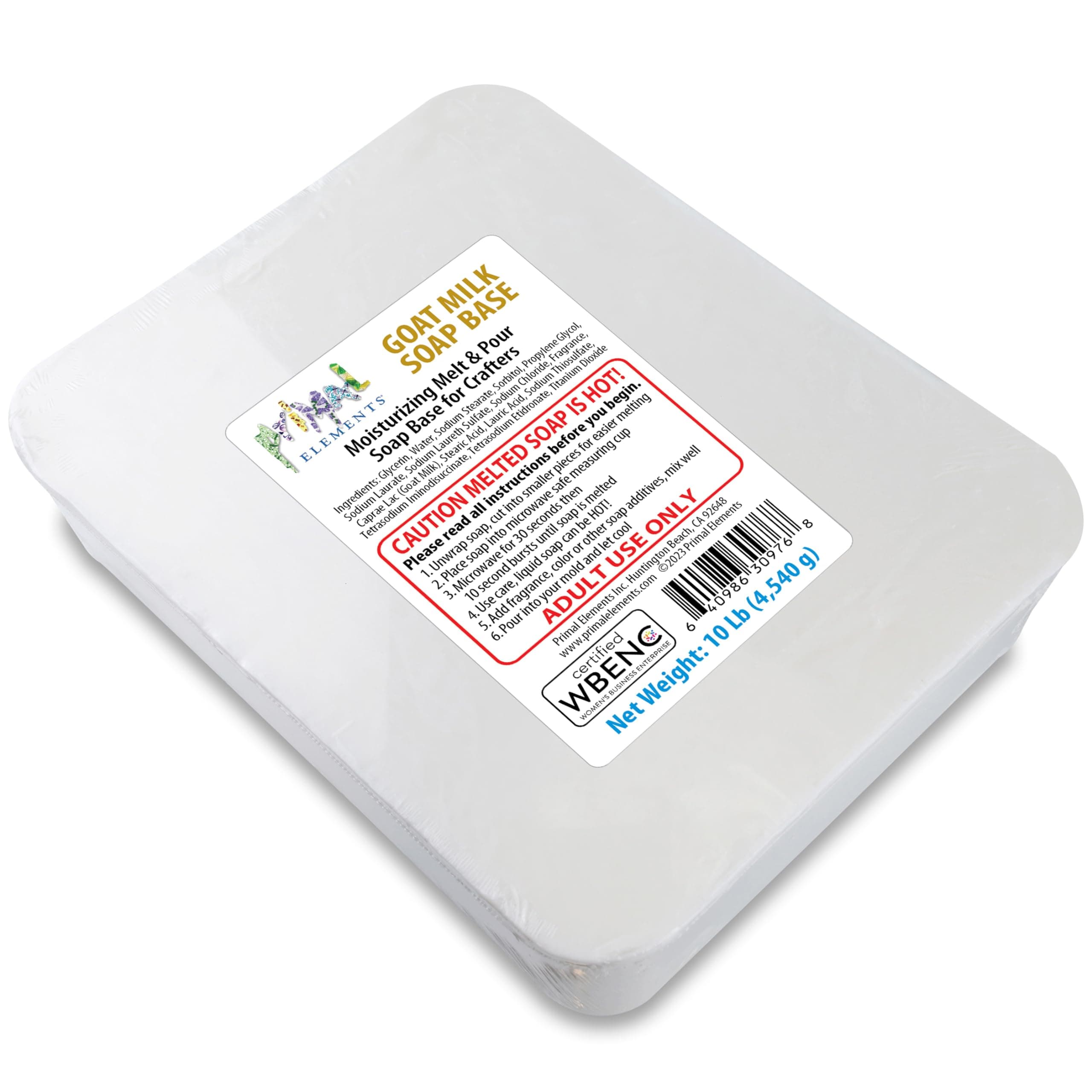 Goat Milk Soap Base - Moisturizing Melt and Pour Glycerin Soap Base for Crafting and Soap Making, Easy to Cut - 10 Pound