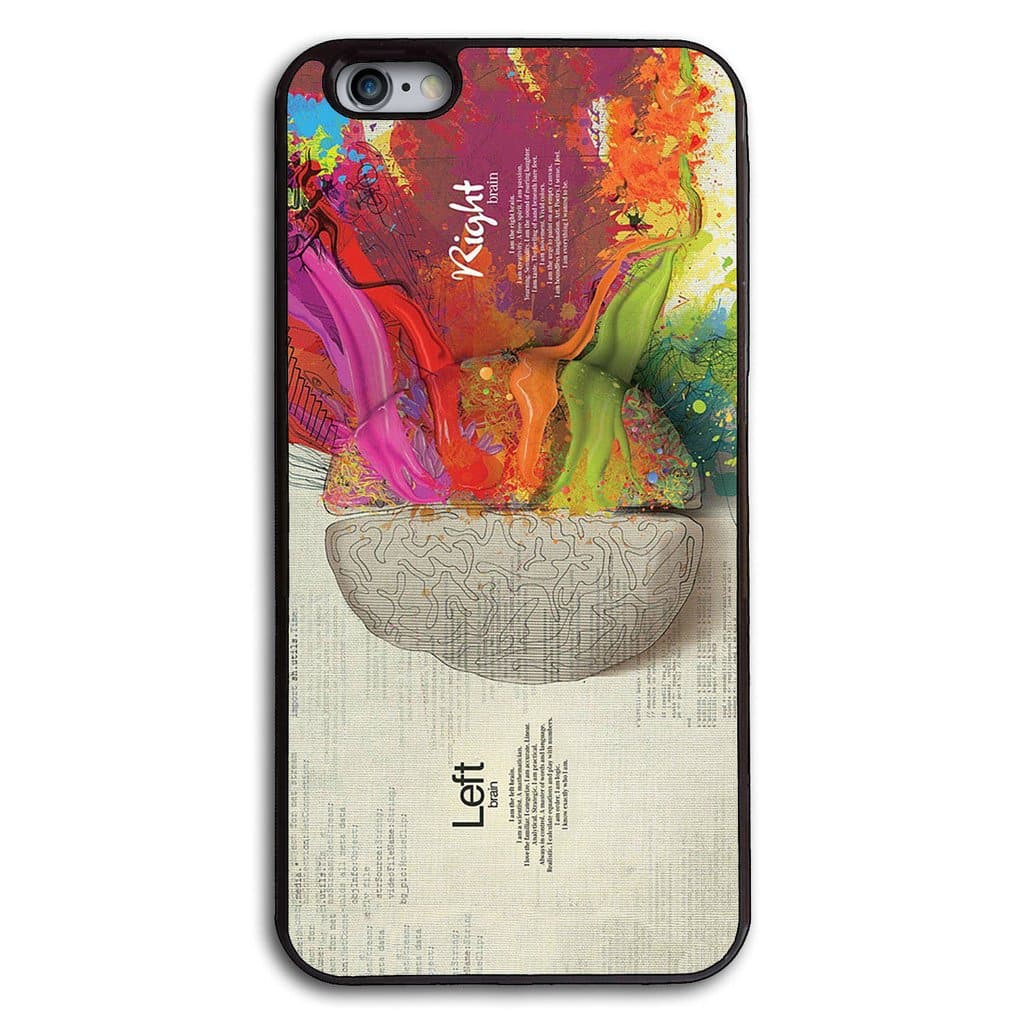 EZILLION Personalized TPU Silicone Protective Case For iPhone 6 and 6 Plus [ Bumper Rubber Cover ] [ Various Design for Choice ] Left and Right Brain