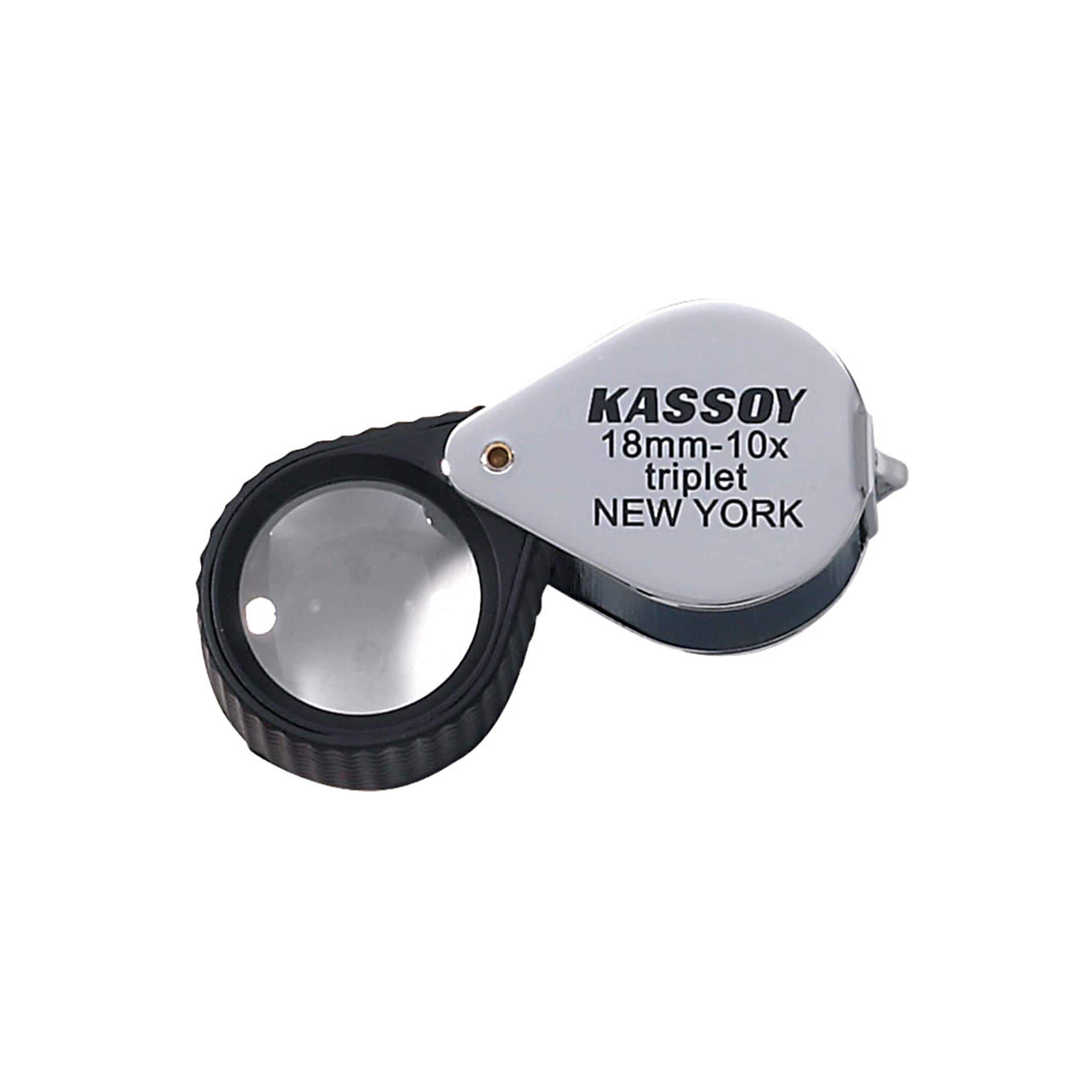 Loupe 10x Triplet 18mm Chrome with Rubber Grip