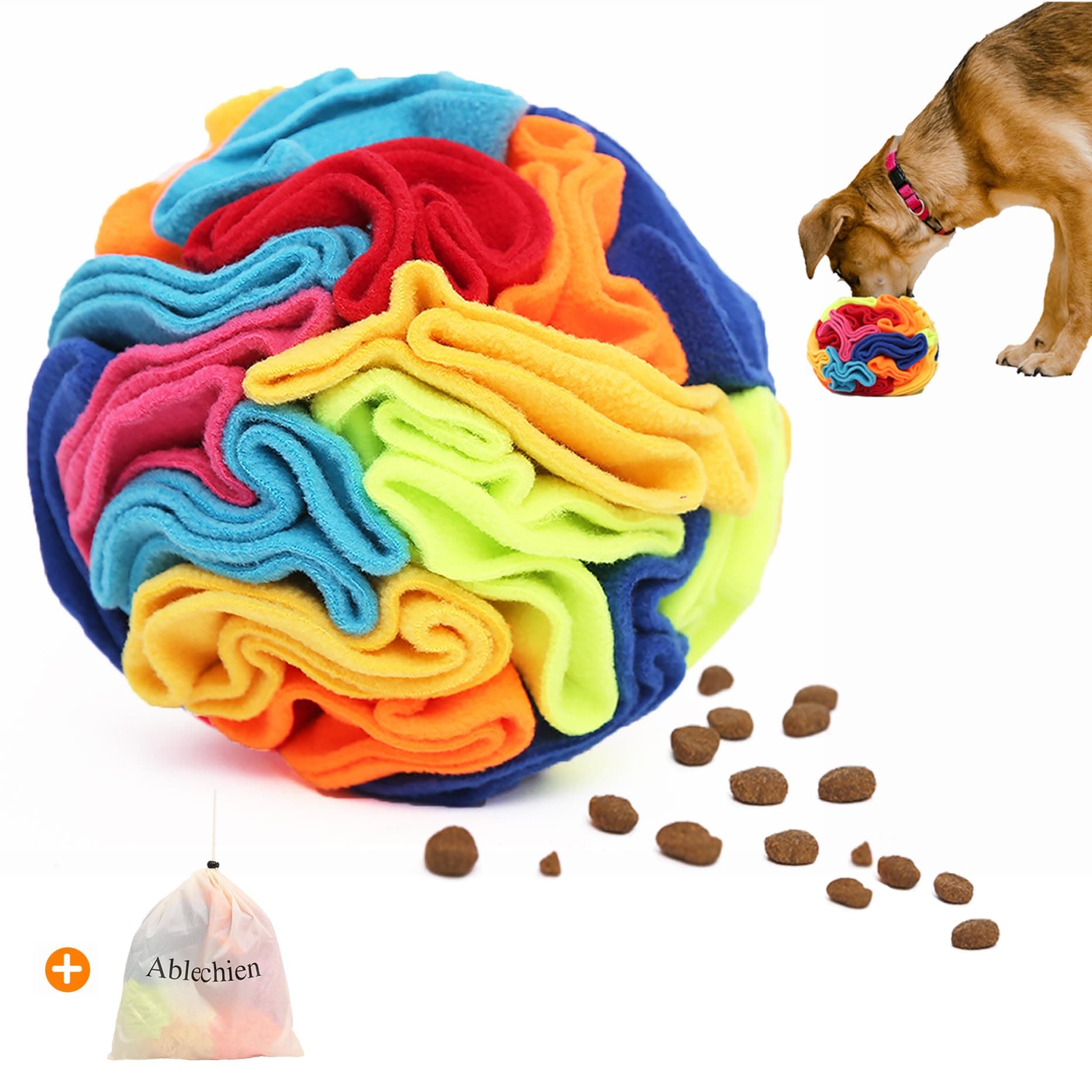 Snuffle Ball - Snuffle Ball for Dogs, Interactive Dog Toys to Keep Them Busy, Puppy Dog Puzzle Toy with Storage Bag Machine Washable