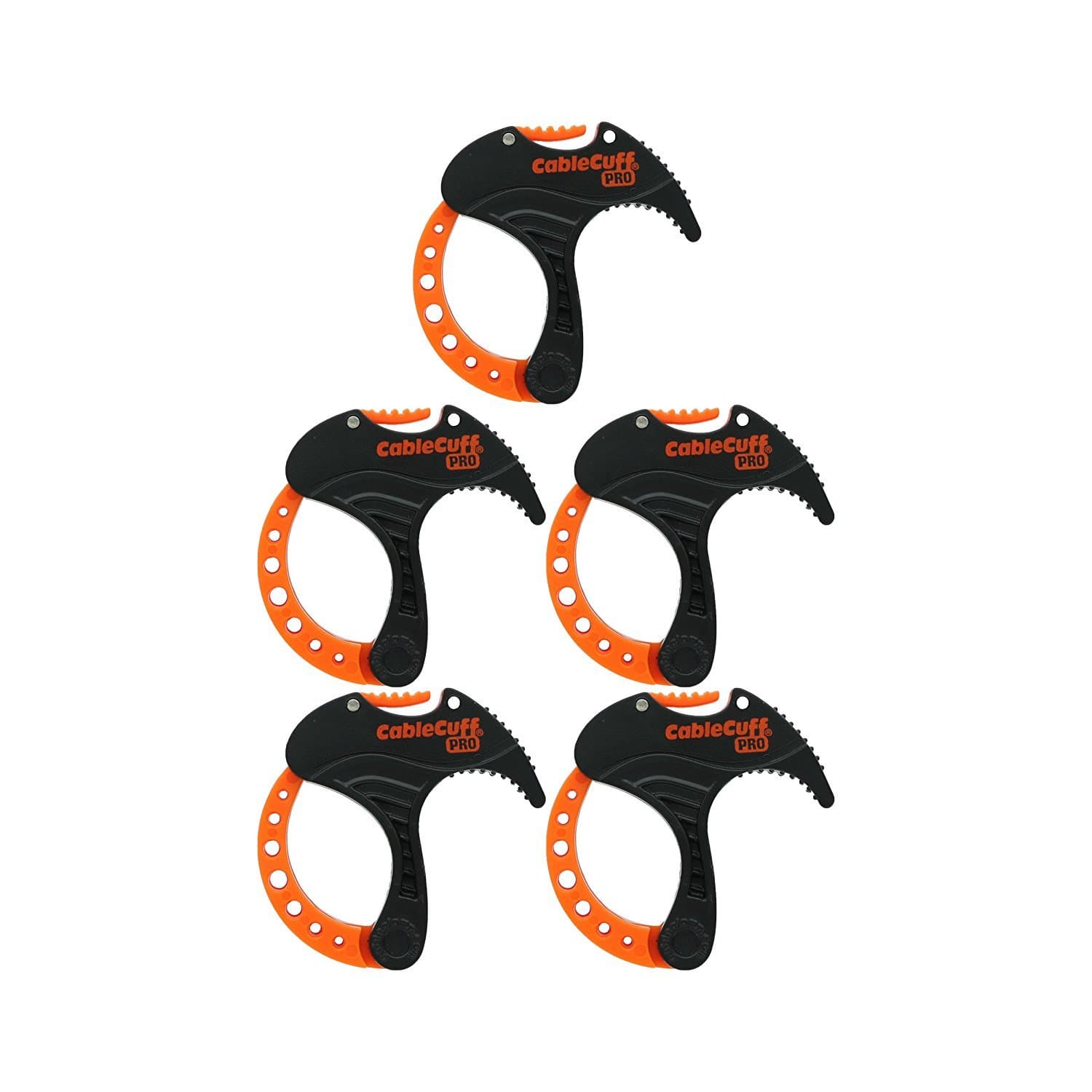 Cable Cuff PRO (5 Pack: 5x Small 1 Inch Diameter) Adjustable, Reusable, Cable Tie Replacements for Extension Cords or Electronics