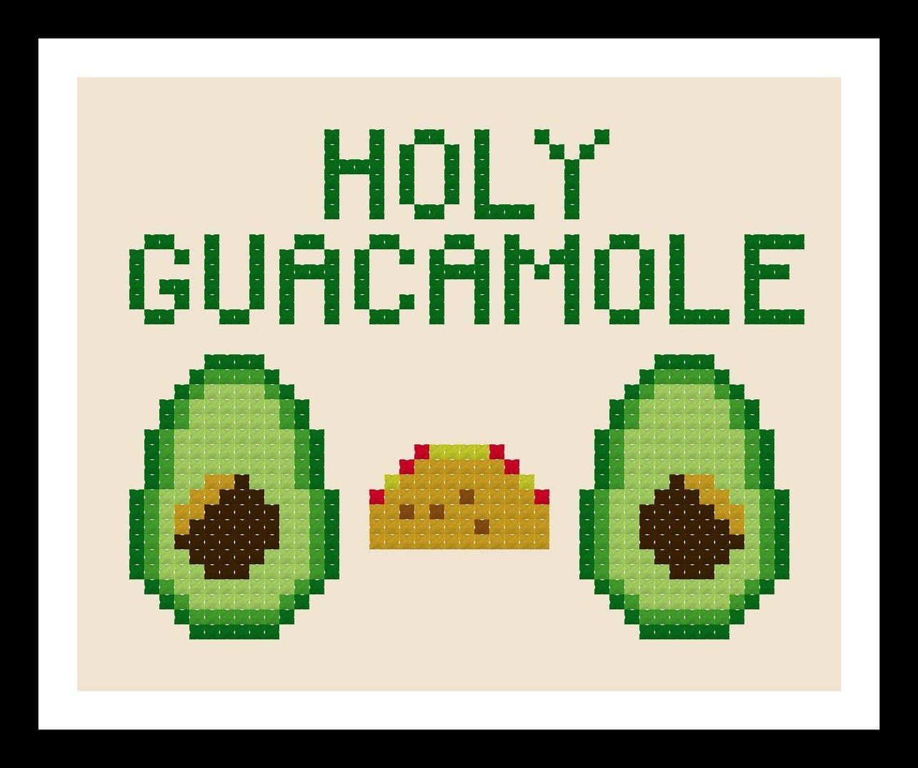 Counted Cross Stitch Pattern. Holy Guacamole