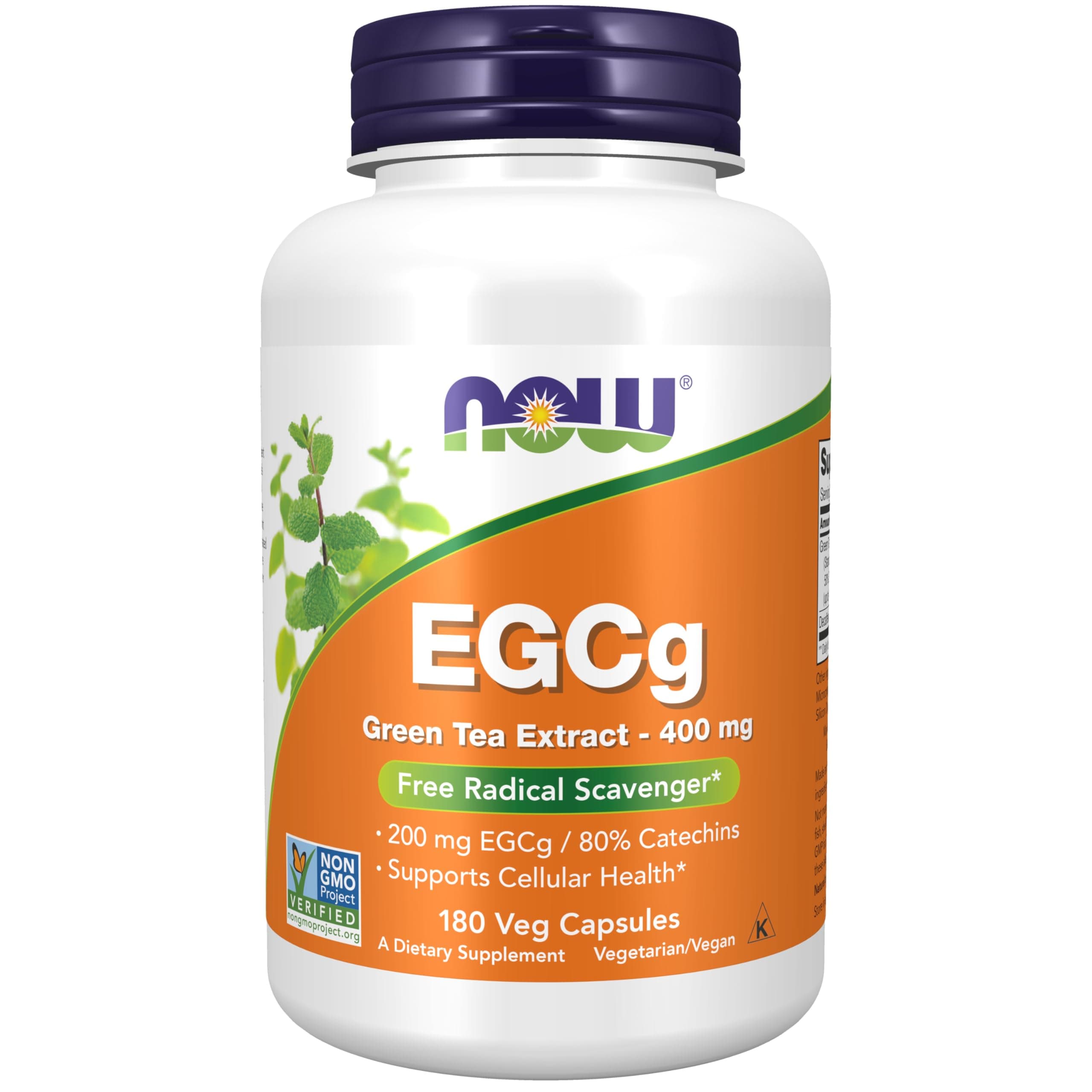 NOW Supplements, EGCg Green Tea Extract 400 mg, Free Radical Scavenger*, 180 Veg Capsules