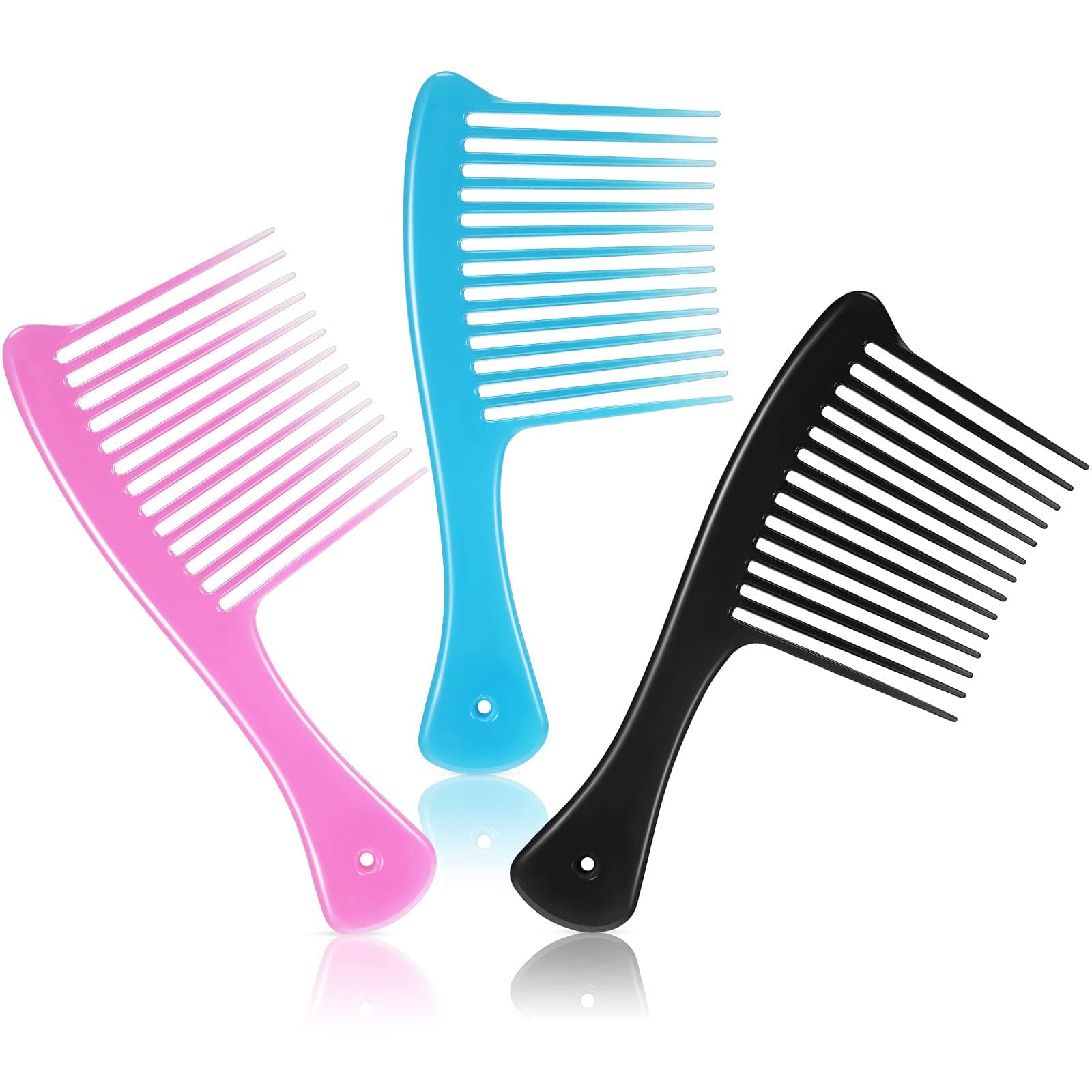 3 Pieces Large Wide Tooth Comb for Women and Men Jumbo Rake Hair Comb Styling Brush Detangler Shower Thickened Salon Shampoo for Long, Curly, Straight, Wet, Dry Hair Wig
