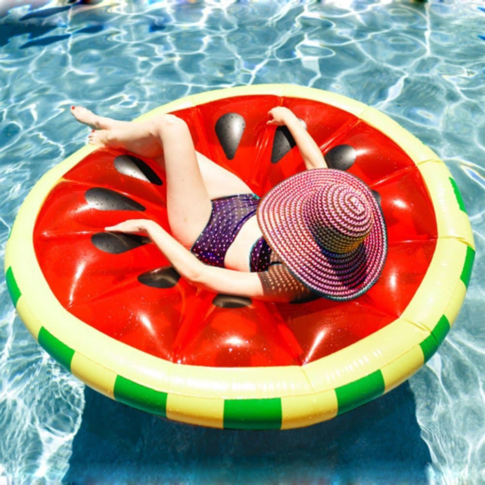 Melone - Inflatable Swimming Pool Lounger, Giant Watermelon Inflatables Beach Toy, Large Pool Float