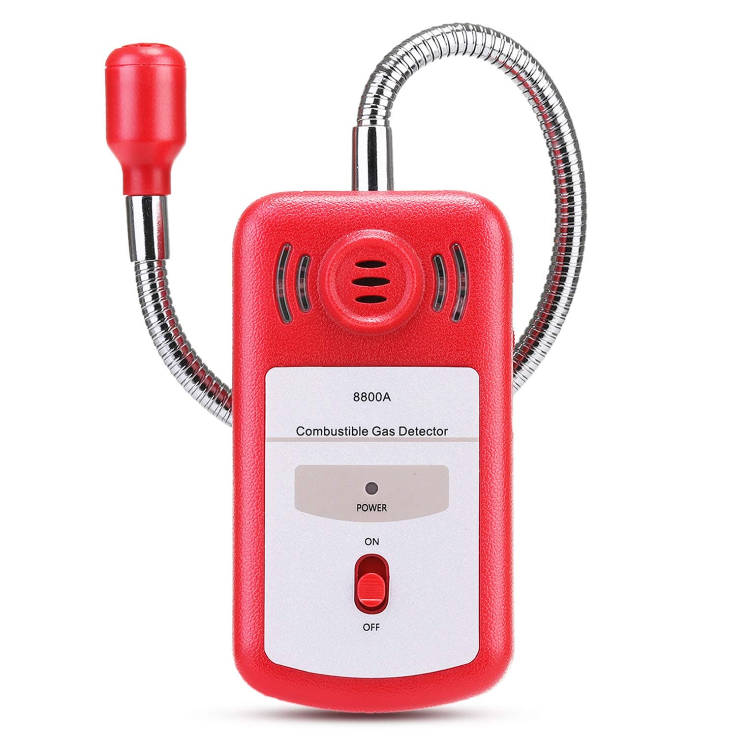 Fuel Gas Leak Detector Sniffer Sensor, Household Portable Explosive Gas Leak Tester with Adjustable Light and Sound Alarm (Batteries Included)