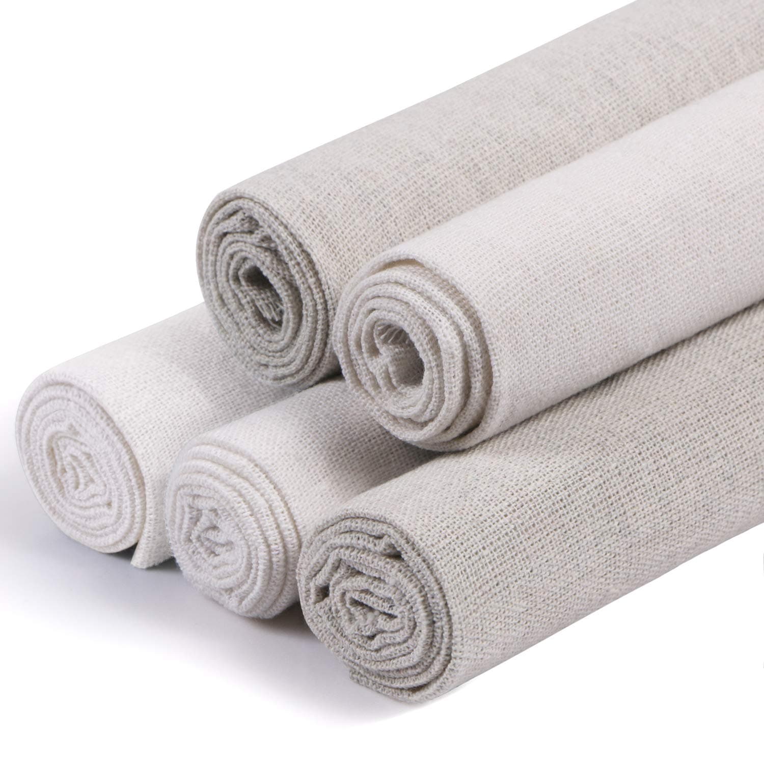 KISSBUTY Linen Needlework Fabric, 7 Colors Linen Fabric Cloth for Garment Craft Flower Pot Decoration Embroidery Cross Stitch Cloth, 19.6 by 19.6 Inch EF-1