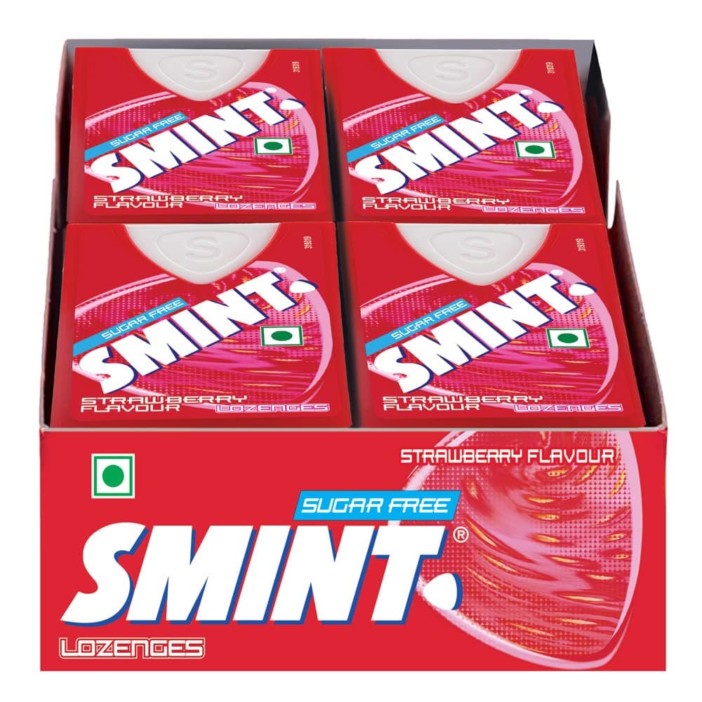 Smint, Sugarfree Strawberry Flavour Lozenges Pack, 51.2 g- Pack of 8