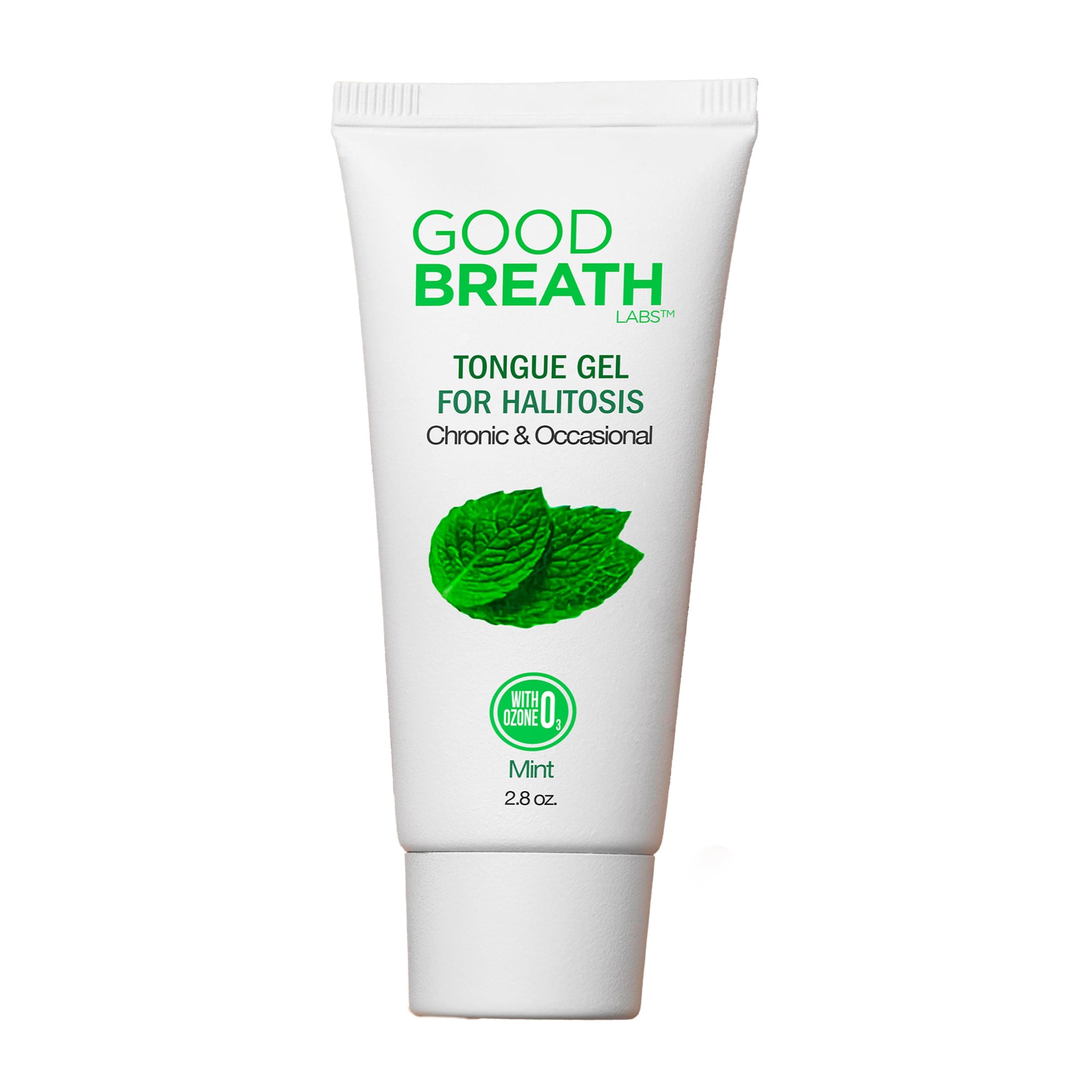 GoodBreath Tongue Gel specialized in Chronic Halitosis - Formulated by Dentists with New Ozone Technology - Airless Packaging -Flavorless 2.5 Oz