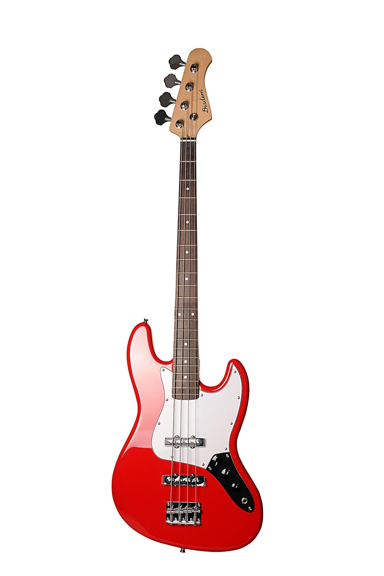 Diadem Solid Wood Electric Bass Guitar with Gig Bag Case Red 47"