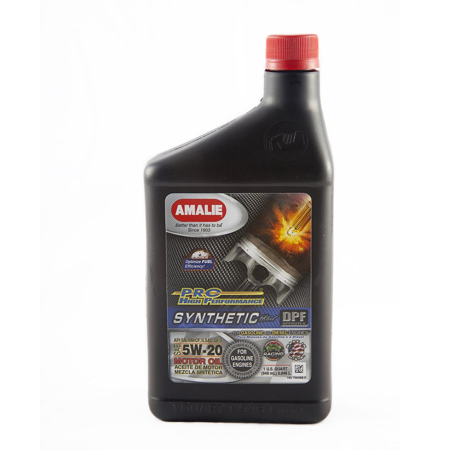 Amalie (75646-56 5W-20 Pro High Performance Synthetic Blend Motor Oil - 1 Quart
