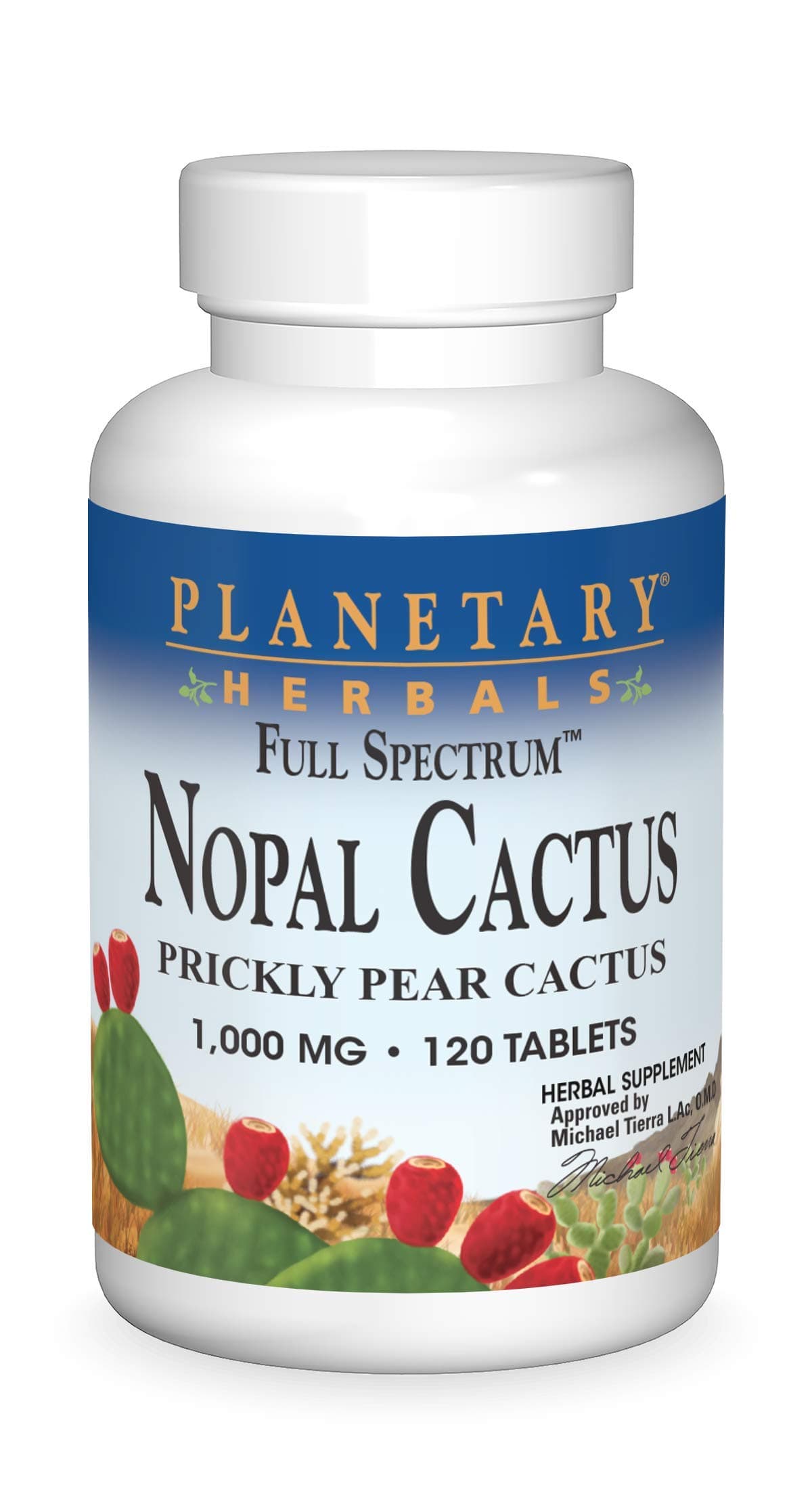 Planetary Herbals Nopal Cactus Full Spectrum Tablets - 1000mg, 120,119947