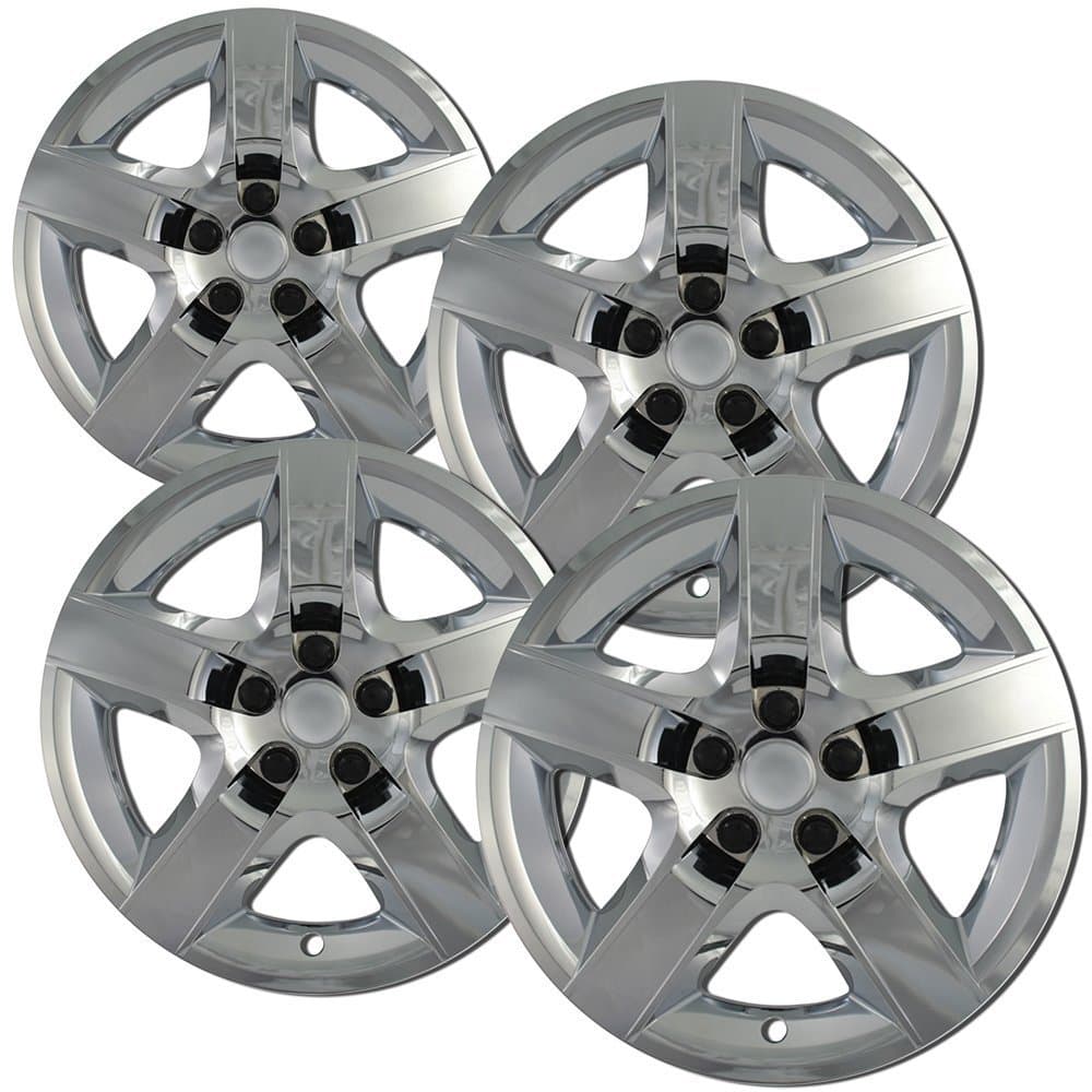 17 inch Hubcaps Compatible with 2008-2011 Chevrolet Malibu & 2007-2010 Pontiac G6 - Set of 4 Wheel Cover Hub Caps for Standard Steel Rims, Chrome - Screw-on Lugs