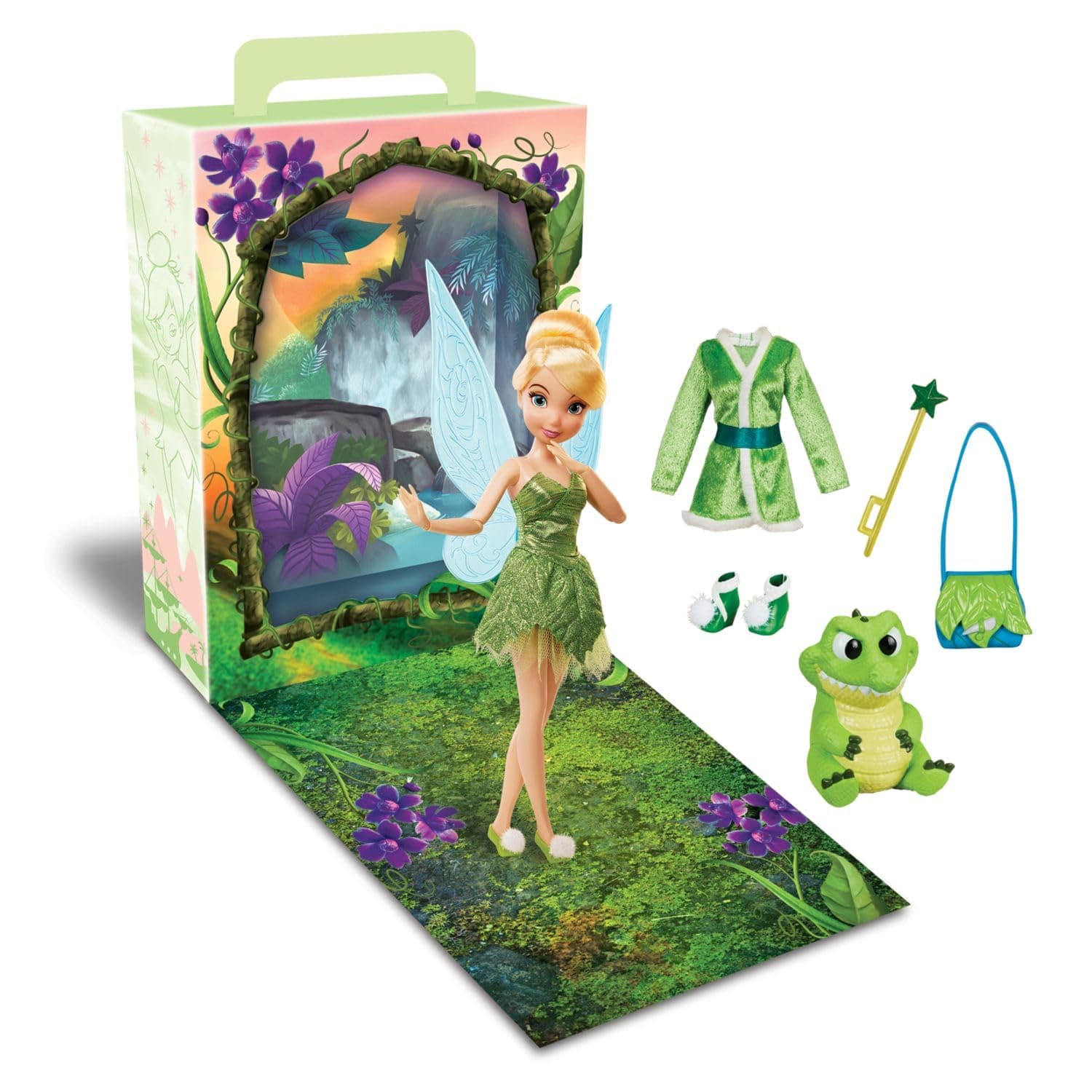 Official Tinker Bell Story Doll, Peter Pan, 11 Inches, Fully Posable Toy in Glittering Outfit - Suitable for Ages 3+ Toy Figure, Gifts for Girls, New for 2023?