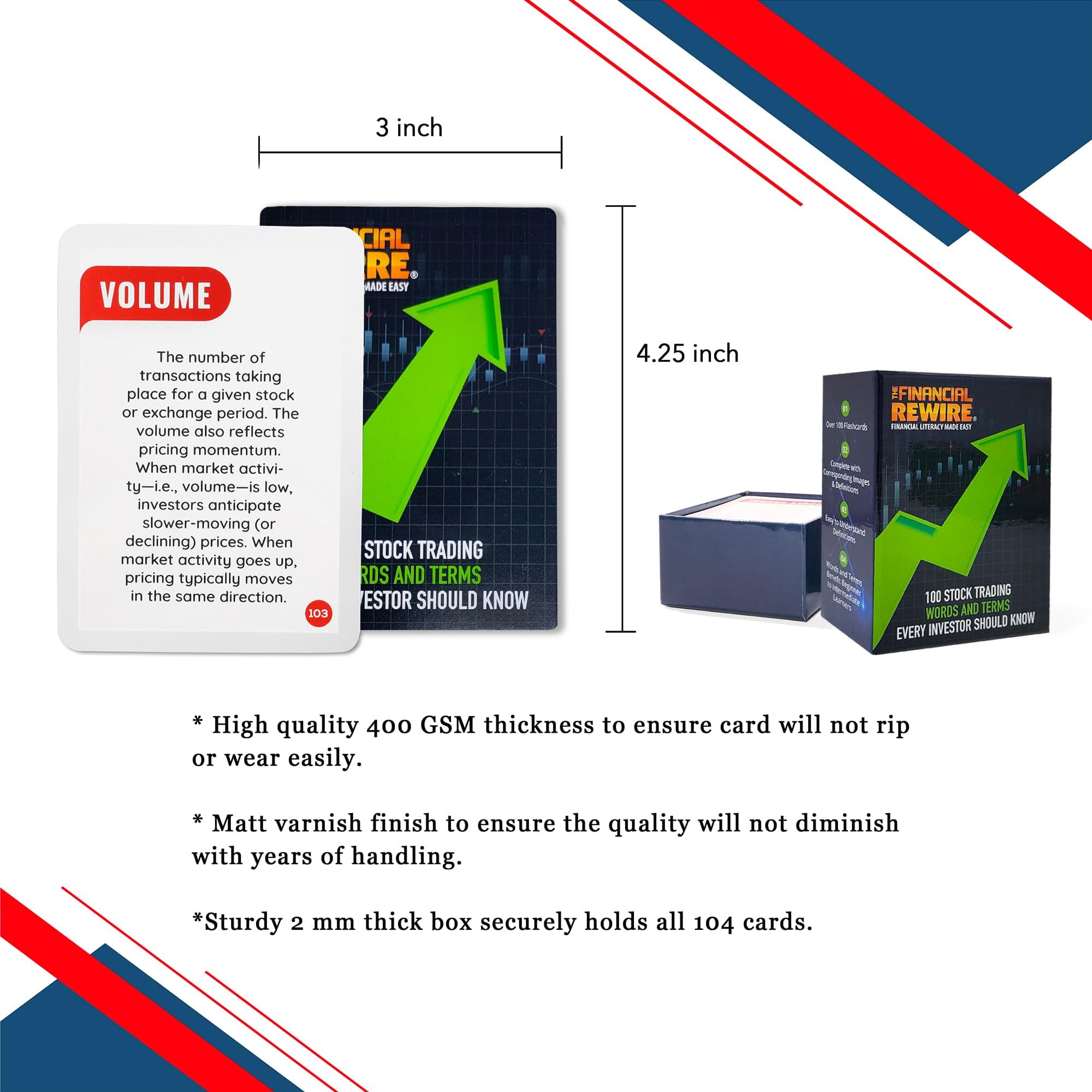 Stock Trading Essentials Flashcards 104 Cards to Learn Stock Market Terms, Investing Flash Cards for Beginners & Trading Basics | | Great Gift for New Investors, Students & Aspiring Traders