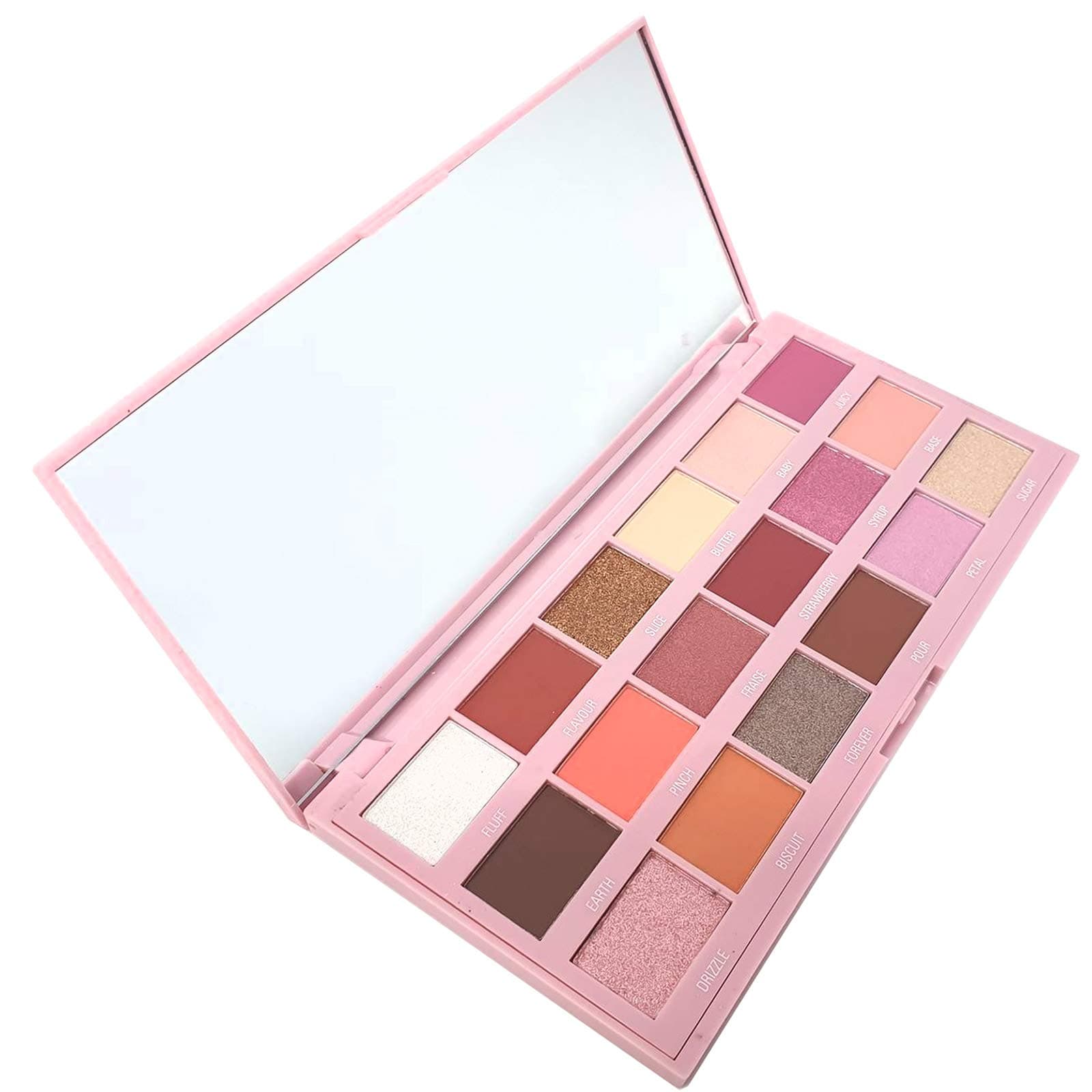 I Heart Revolution I Love Chocolate Eyeshadow Palette, Strawberry Cheesecake, Shimmer, Glitter & Matte Shades, 18 Intense Pigmented Shades, Cruelty-Free, 0.45 Oz