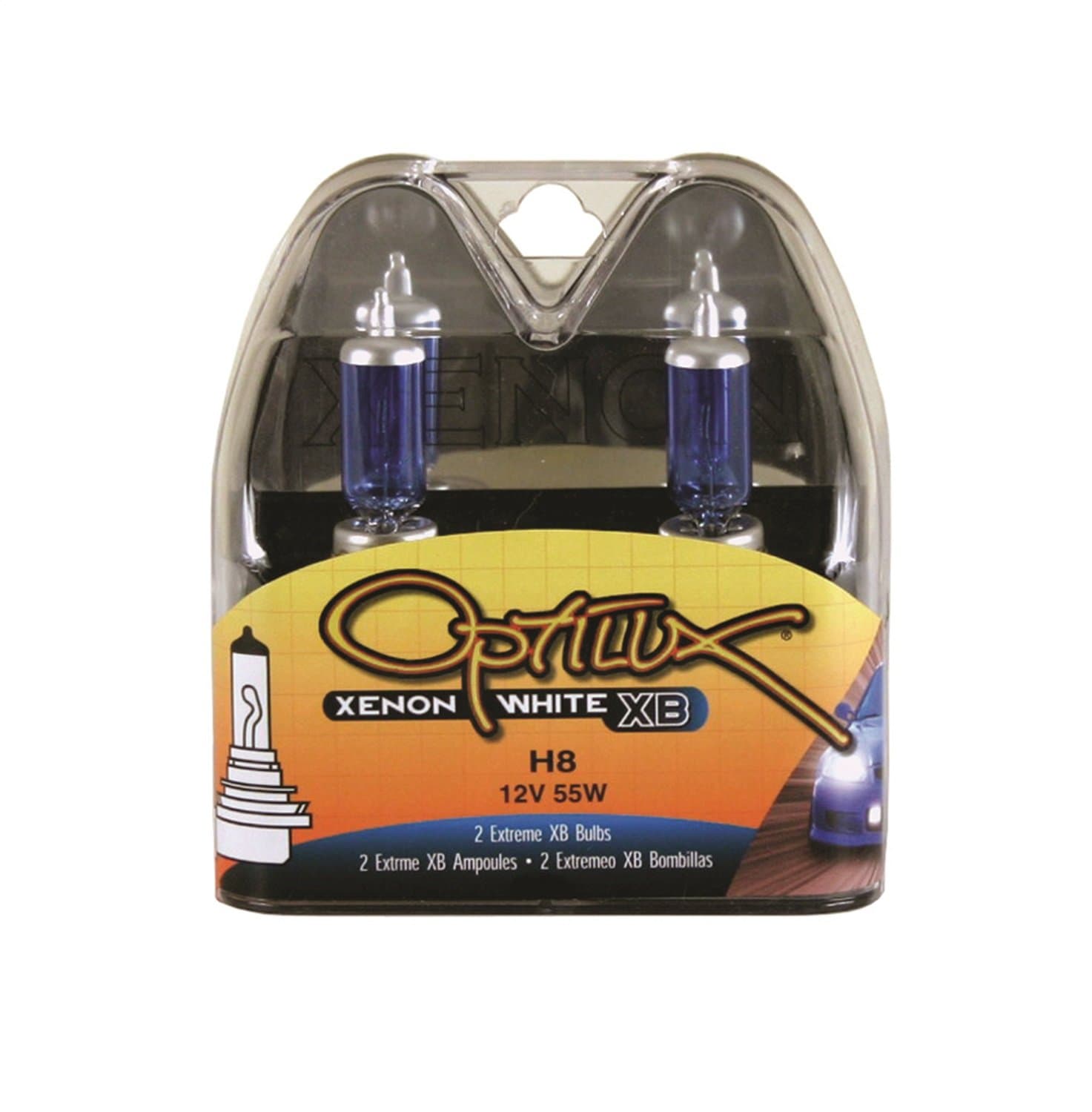 Optilux Hella H71070772 XB Series H8 Xenon White Halogen Bulbs, 12V, 55W, 2 Pack