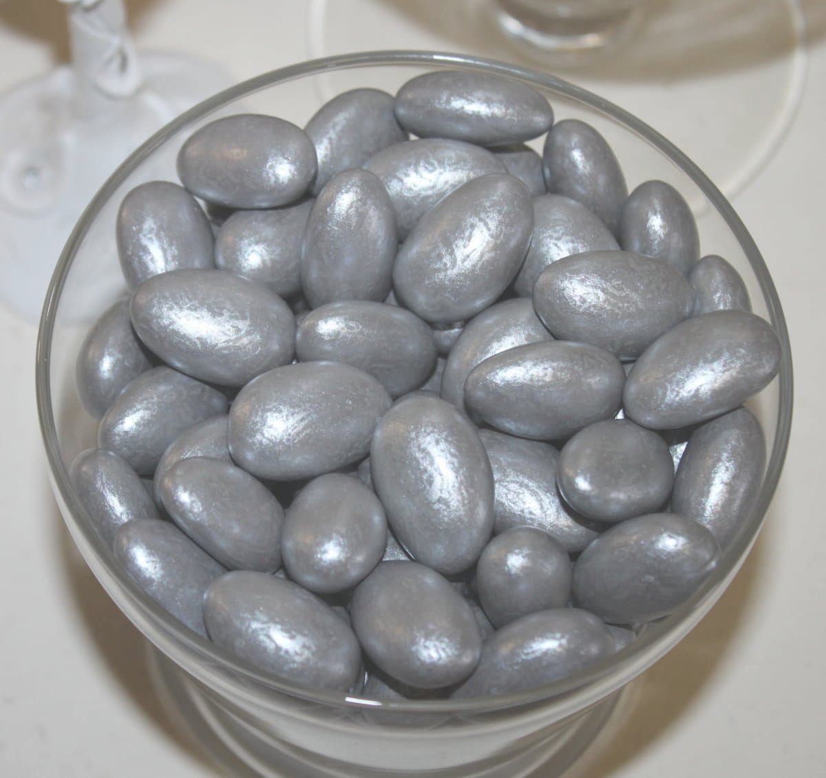 Silver Jordan Almonds - 1 Pound Bag from