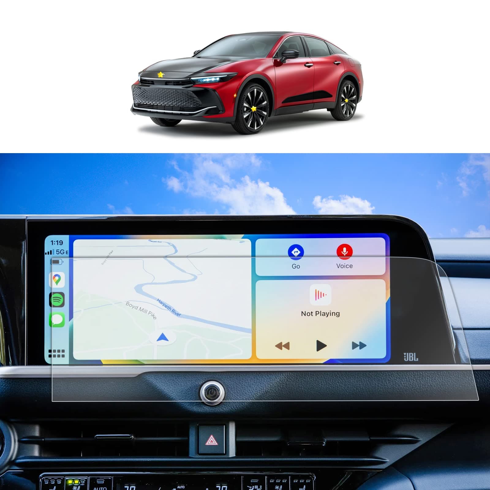 SKTU Screen Protector for 2023 2024 2025 2026 Toyota Crown 12.3 Inch Navigation Toyota Crown 2024 2025 2026 Accessories [High Clarity, Anti-Scratch] (2Pcs)