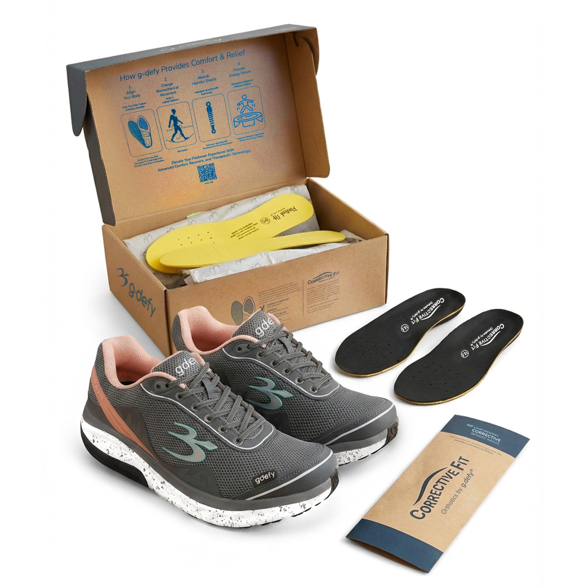 g-defy Mighty Walk Women’s Orthopedic Comfort Shoes for Standing All Day | VersoShock Shock-Absorbing Sole | Wide Toe Box | Supportive Walking Shoes