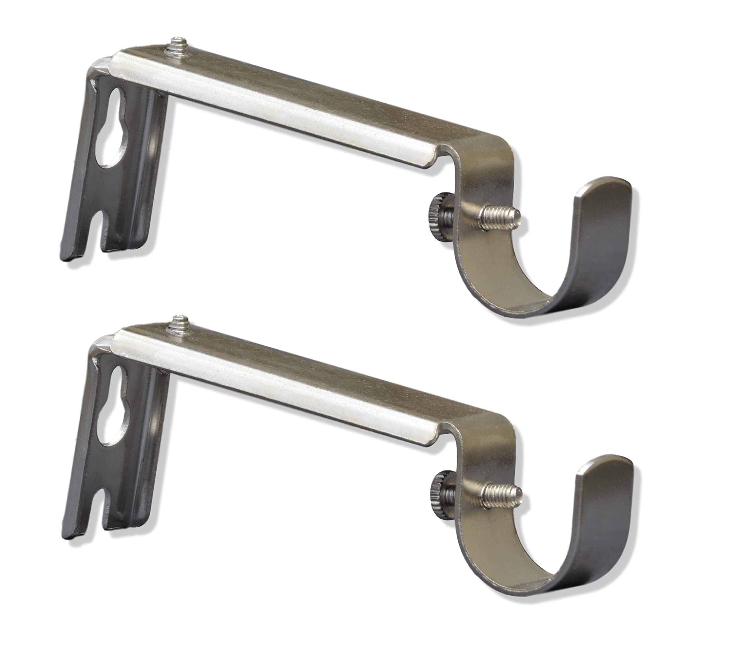 Simply Sublime Curtain Rod Brackets, Set of 2, Satin Nickel