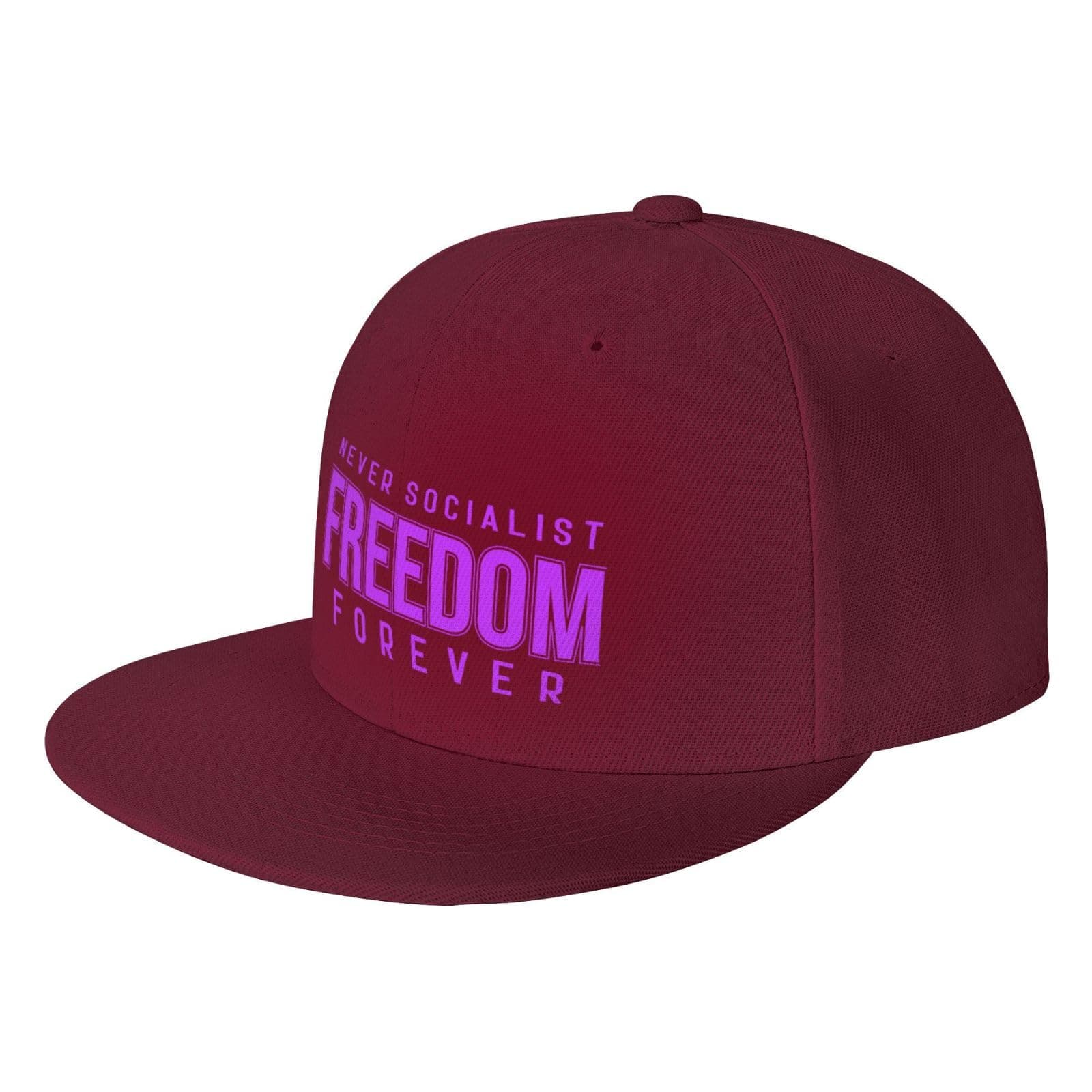 Never Socialist Freedom Forever Snapback Hat for Men Women Adjustable Hip Hop Style Flat Brim Hats