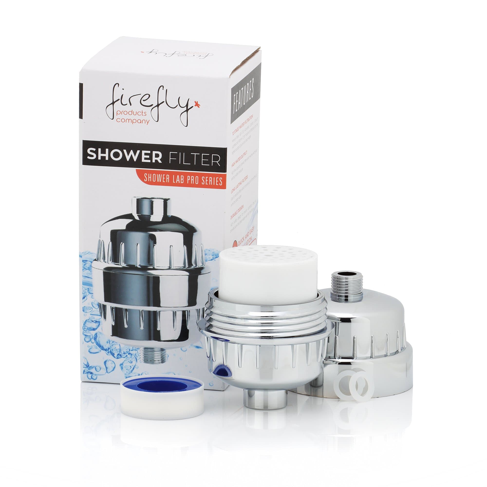 Shower Tech Pro High Output Shower Filter | Universal Fit for Shower Head | Removes Chlorine and Heavy Metal | Hard Water Softener with Vitamin C and KDF Mineral | Skin Cleaning and Easy to Install