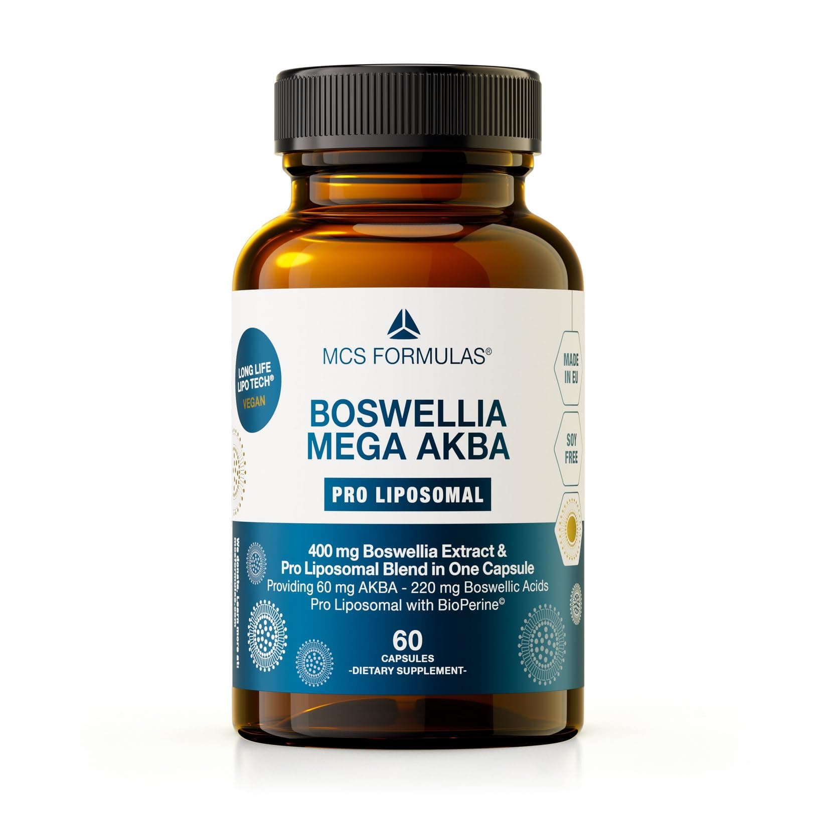 Boswellia Mega AKBA, with BioPerine, pro LIPOSOMAL, NO ADDITIVES, 60 Vegan Capsules