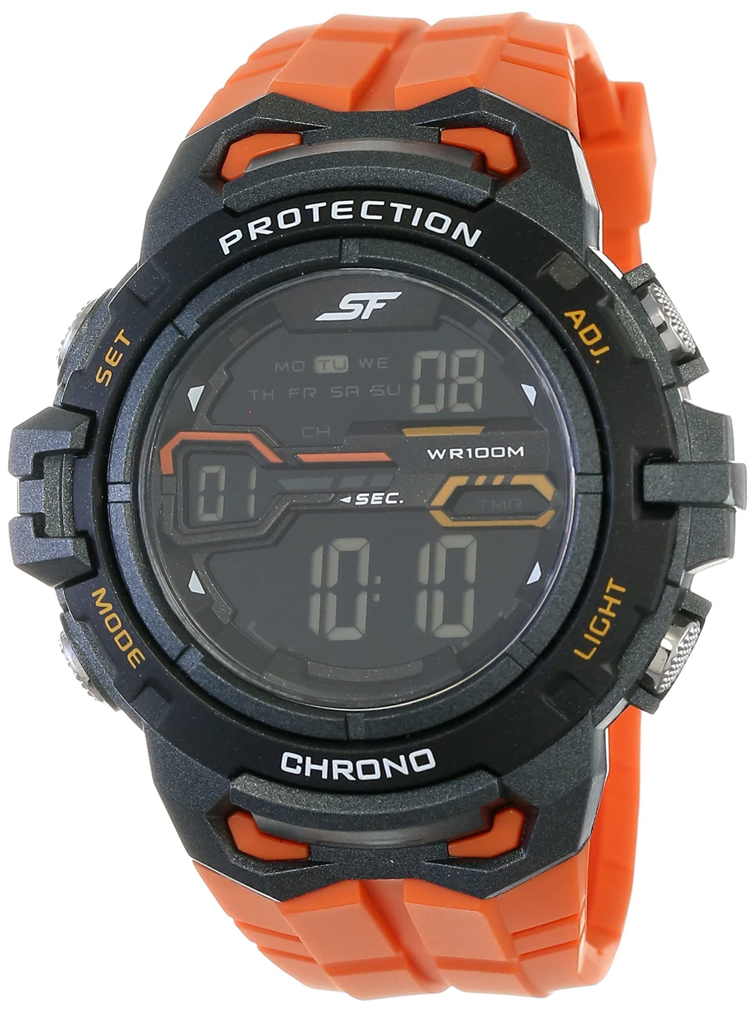 SF Super Fibre Digital Dial Plastic Strap Watch for Men-NP77076PP02