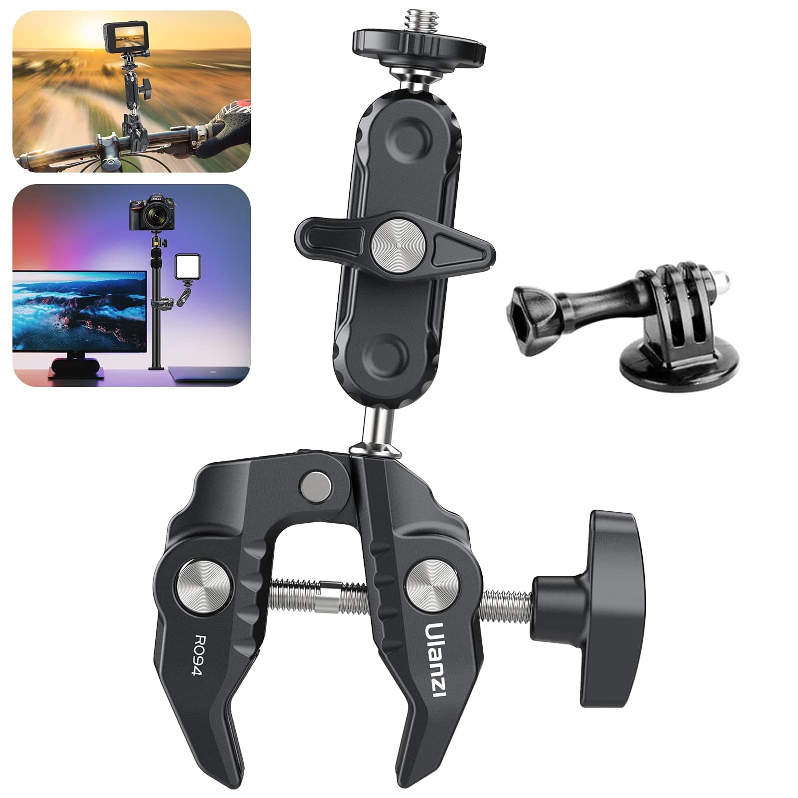 Ronin S Handle Sling Grip for DJI Ronin S - Neck Ring Mounting Extension Arm Holder Bracket with Microphone Cold Shoe Mount 1/4''-20 Locating Holes Stabilizer Gimbal Accessories