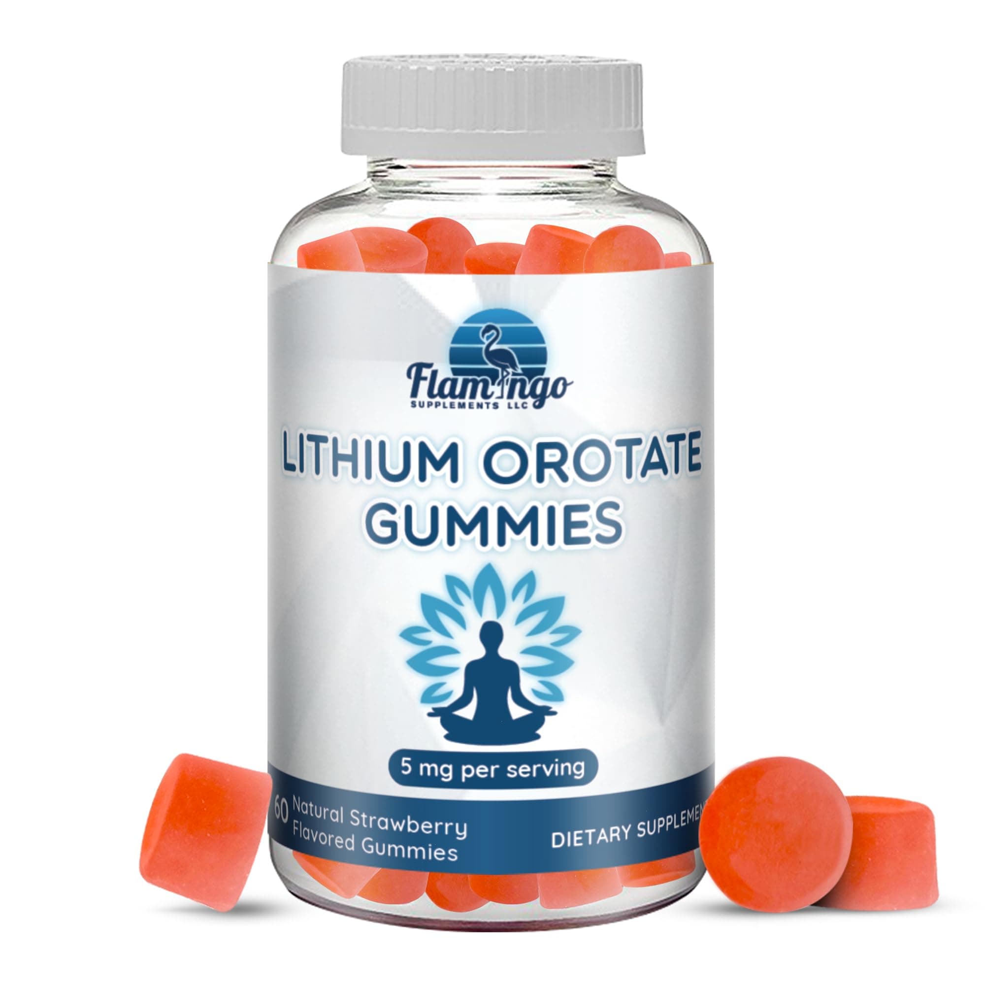 Lithium Orotate Gummies 5mg (Per Serving) – Chewable Lithium Supplement – Gentle Daily Support – Vegan, Non-GMO – 60 Gummies